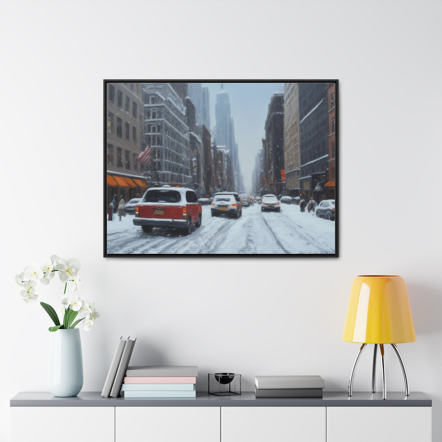 Snowy City, Wall Art, Gallery Canvas Wraps, Horizontal Frame