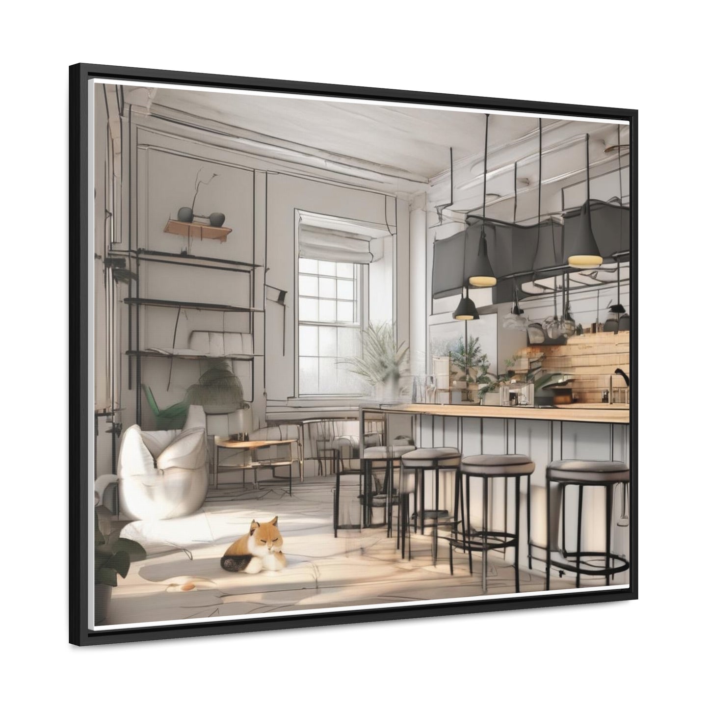 Cat, Kitchen, Gallery Canvas Wraps, Horizontal Frame