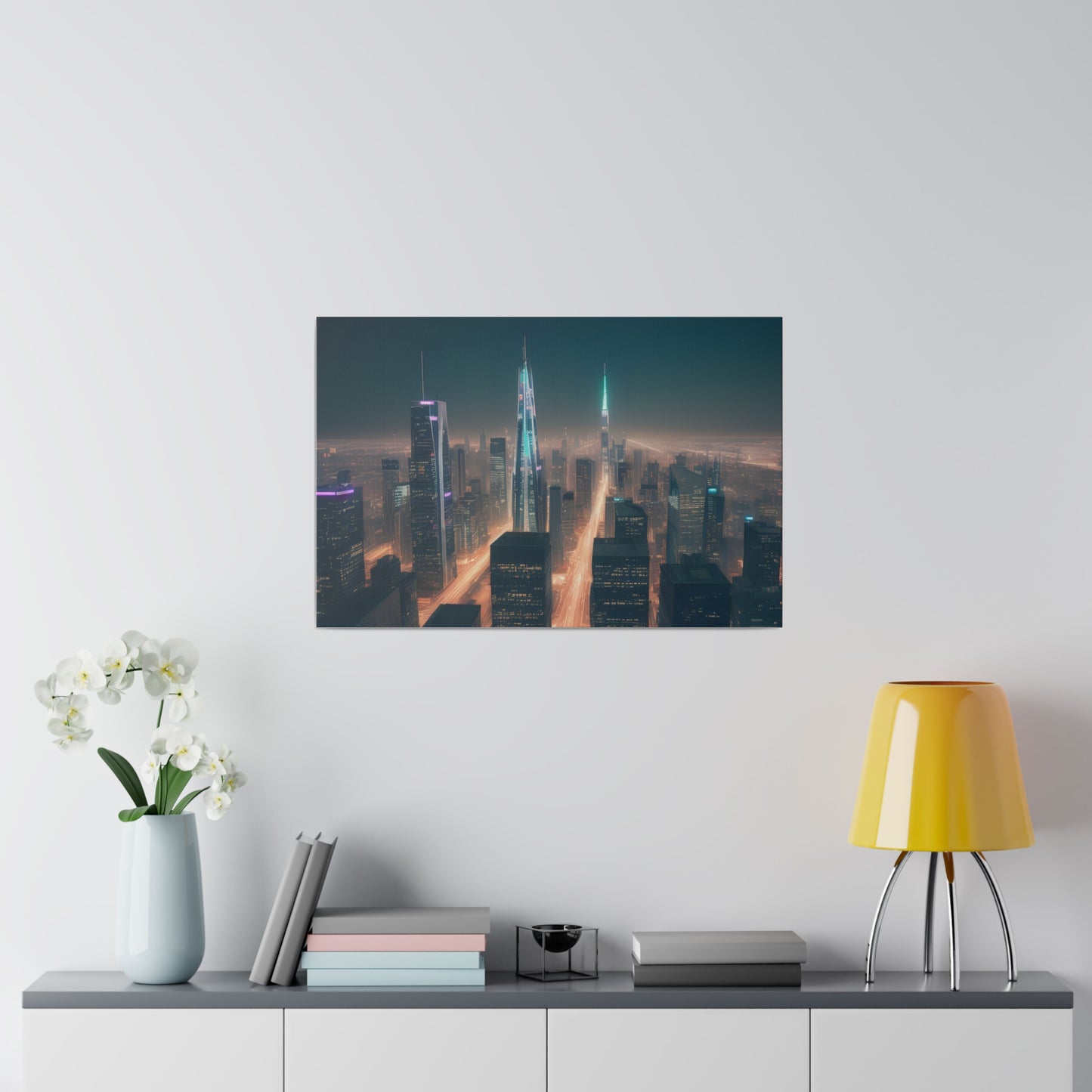 City Lights, Wall Art, Matte Canvas, Stretched, 0.75"