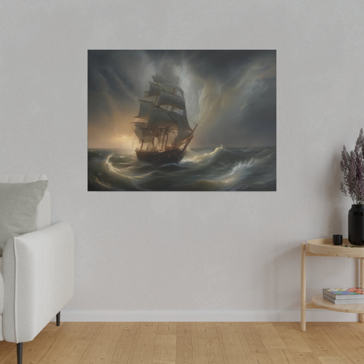 Sailing the Storm, Wall Art, Matte Canvas, Stretched, 0.75"