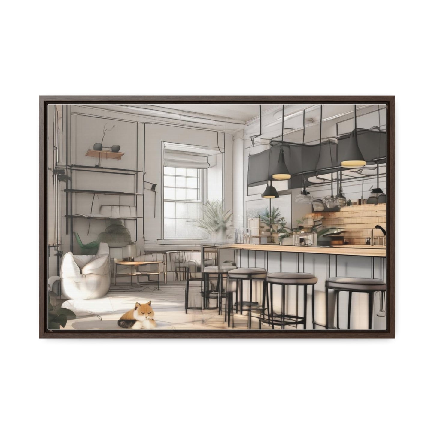 Cat, Kitchen, Gallery Canvas Wraps, Horizontal Frame