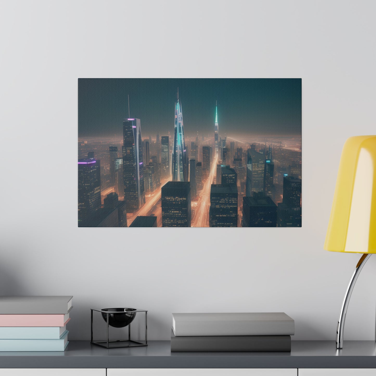 City Lights, Wall Art, Matte Canvas, Stretched, 0.75"