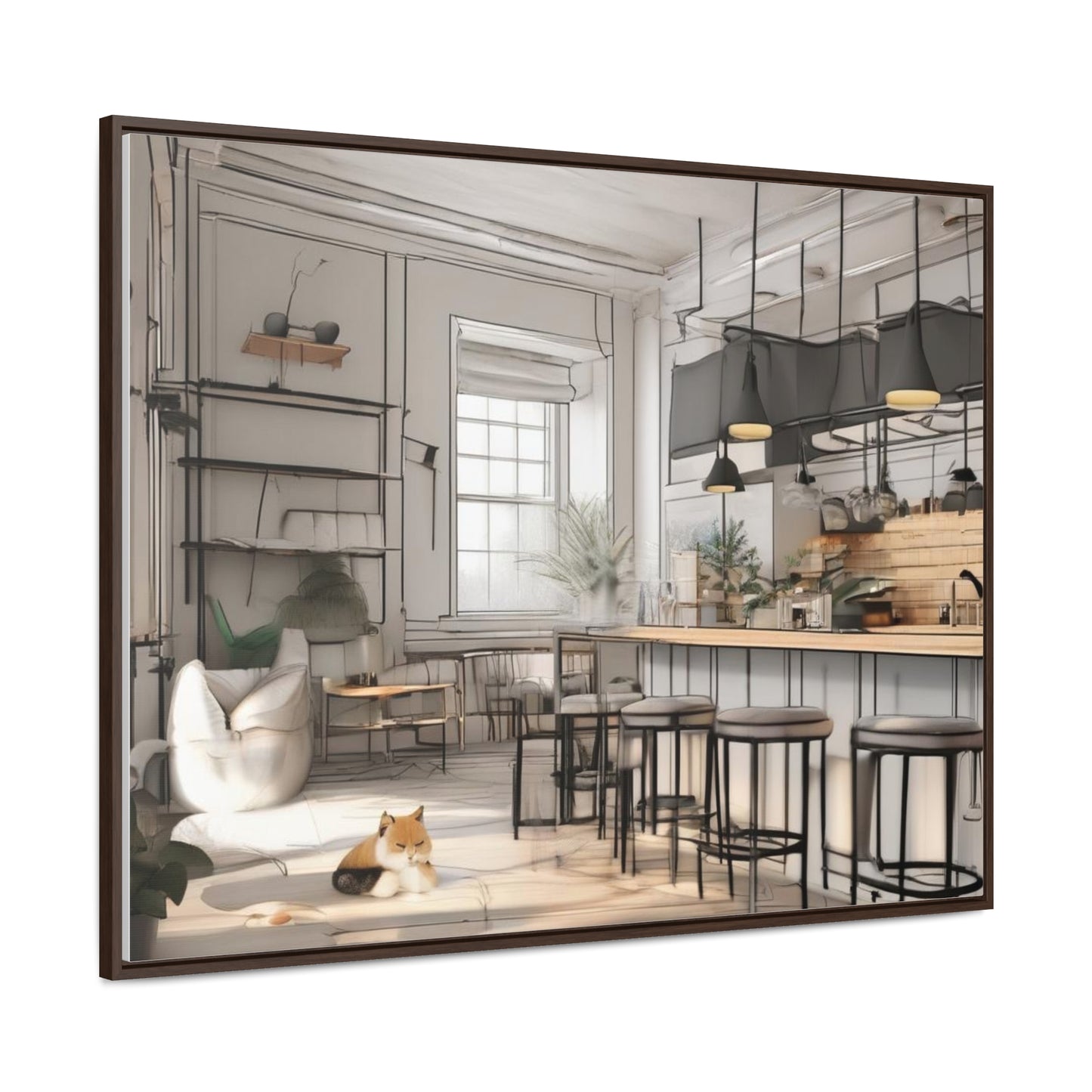 Cat, Kitchen, Gallery Canvas Wraps, Horizontal Frame