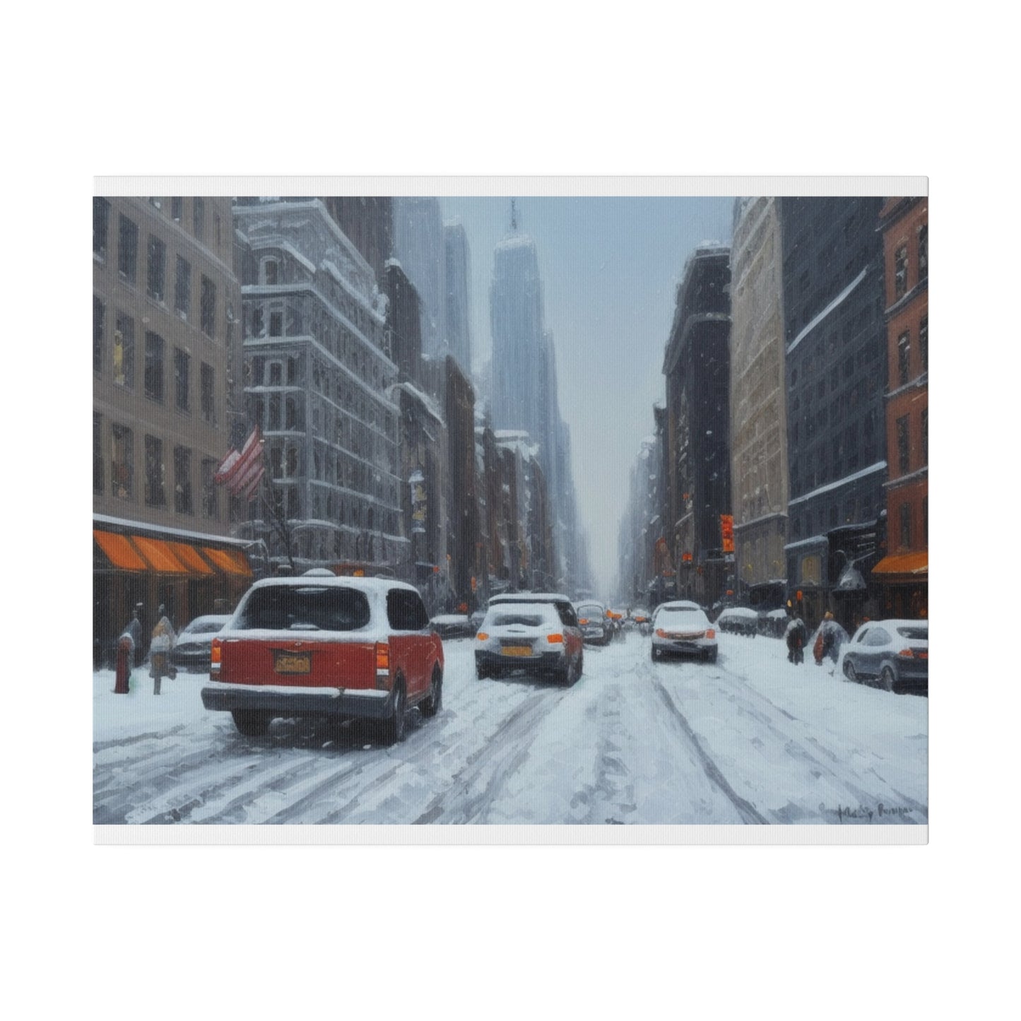 Snowy City, Wall Art, Matte Canvas, Stretched, 0.75"