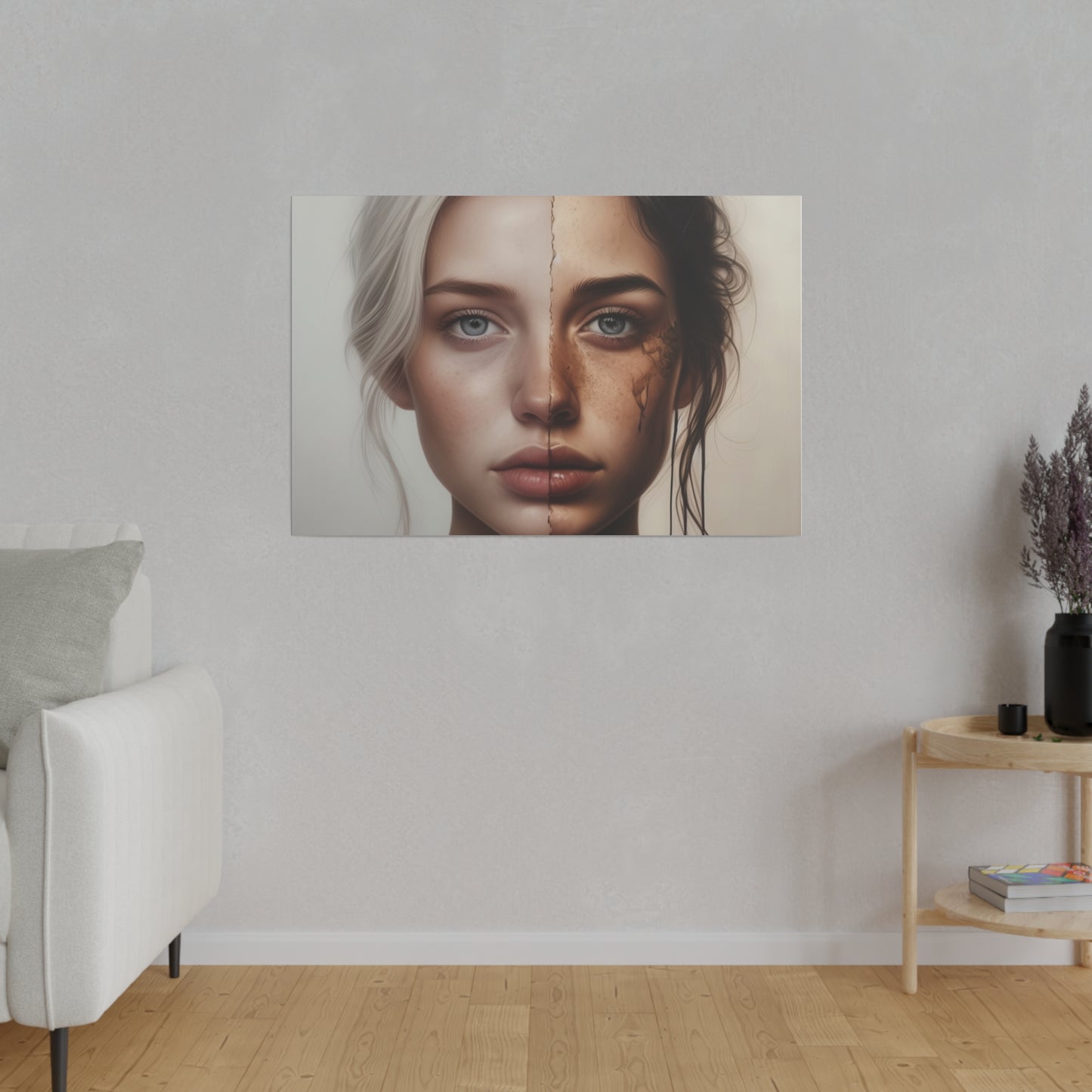 Woman, Face, Wall Art, Matte Canvas, Stretched, 0.75"