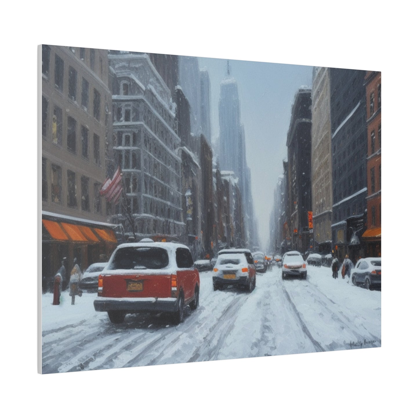 Snowy City, Wall Art, Matte Canvas, Stretched, 0.75"