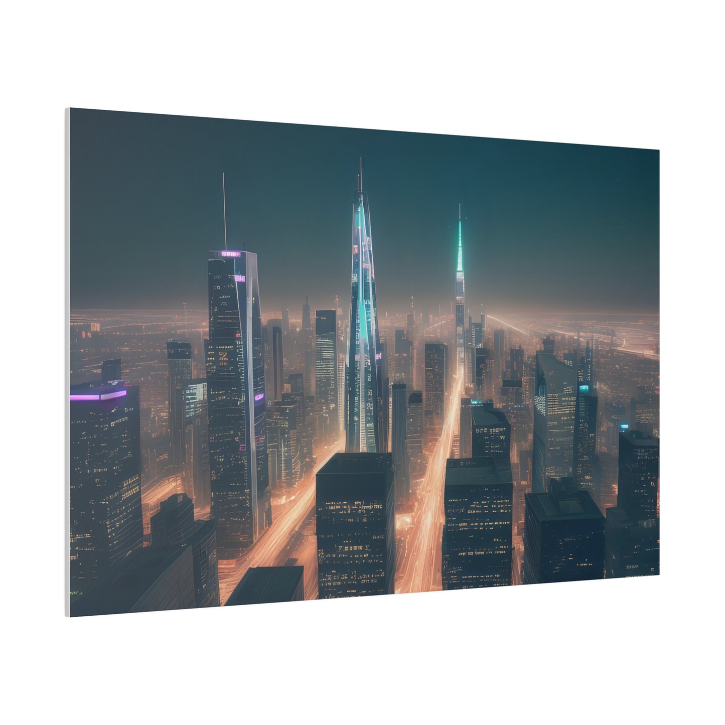 City Lights, Wall Art, Matte Canvas, Stretched, 0.75"