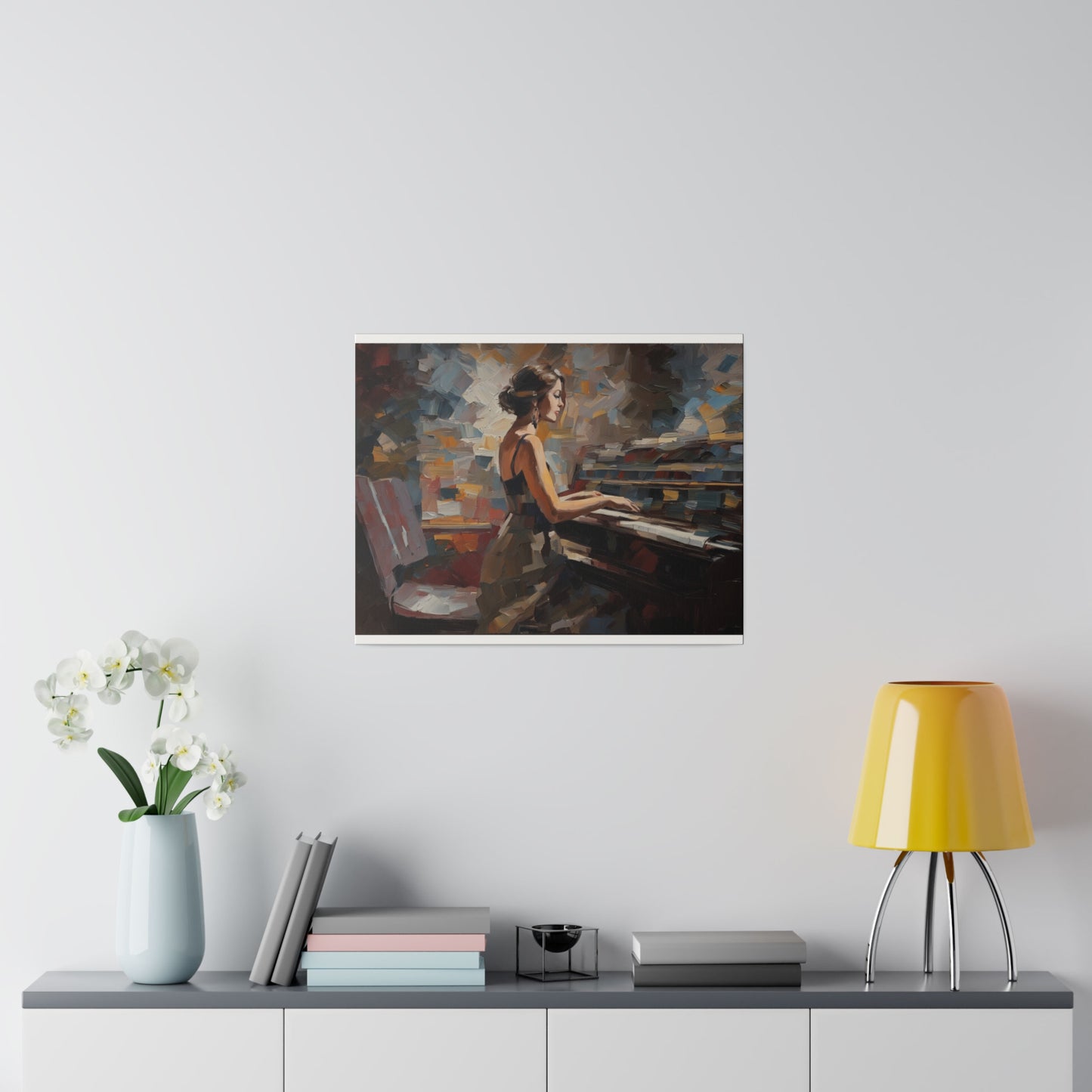 Piano, Wall Art, Matte Canvas, Stretched, 0.75"