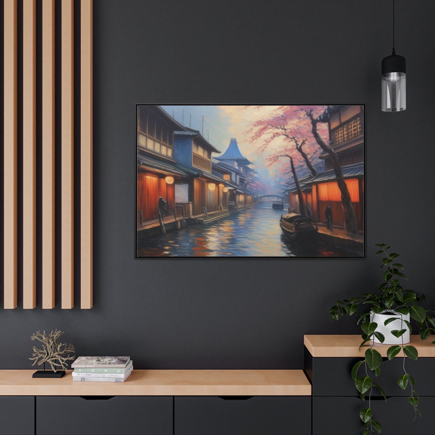 Japanese Canal, Wall Art, Gallery Canvas Wraps, Horizontal Frame