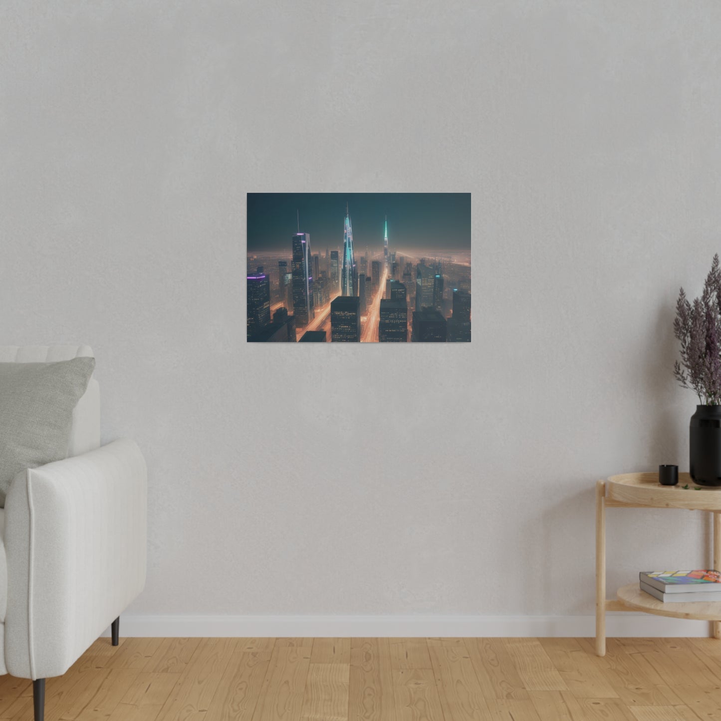 City Lights, Wall Art, Matte Canvas, Stretched, 0.75"