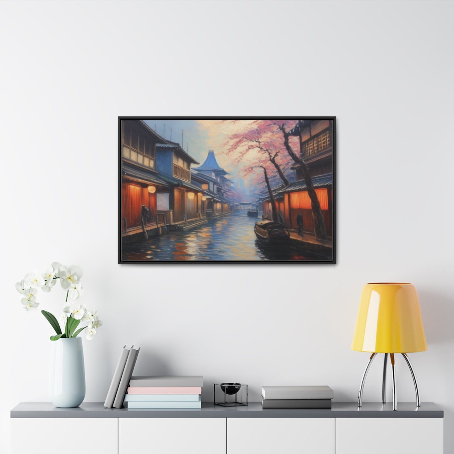 Japanese Canal, Wall Art, Gallery Canvas Wraps, Horizontal Frame