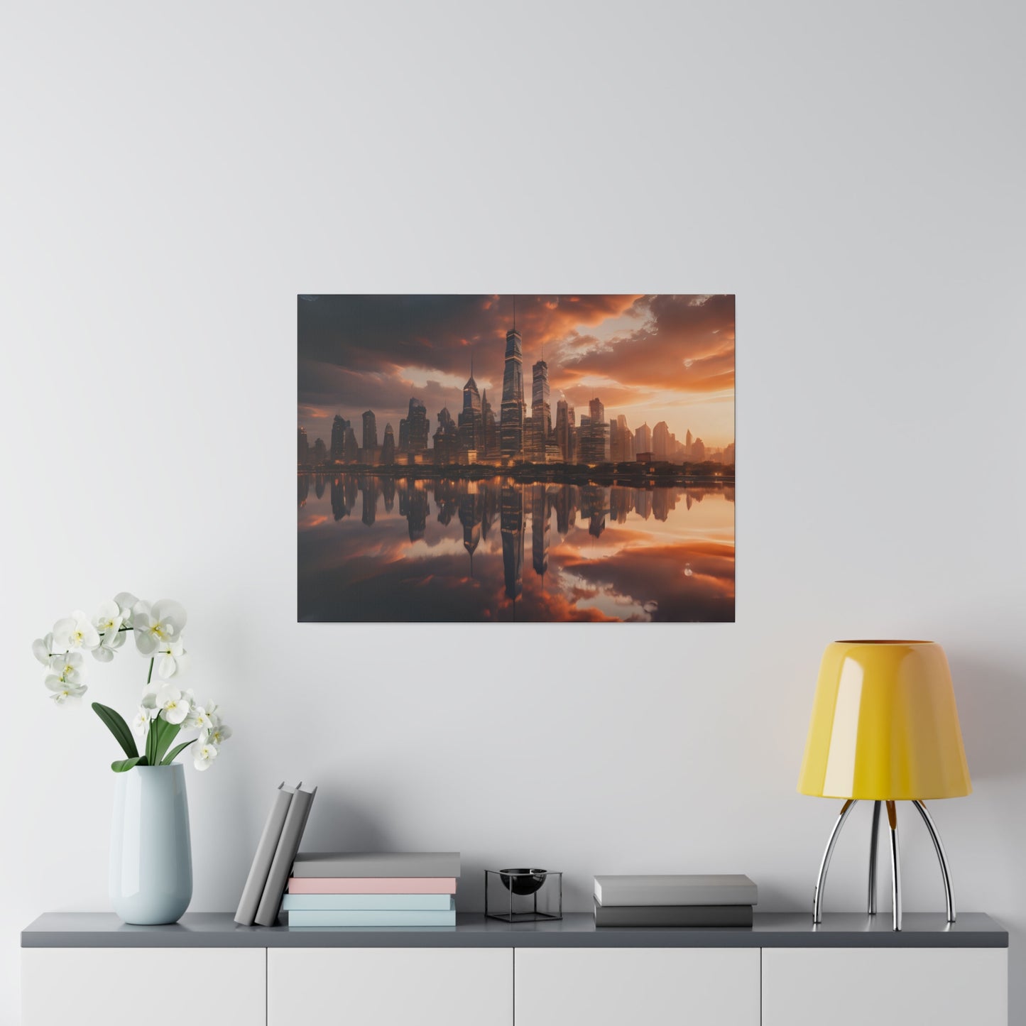 City lights, Wall Art, Matte Canvas, Stretched, 0.75"