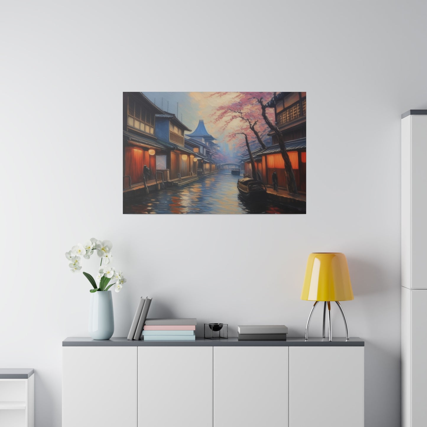 Japanese Canal, Wall Art, Matte Canvas, Stretched, 0.75"