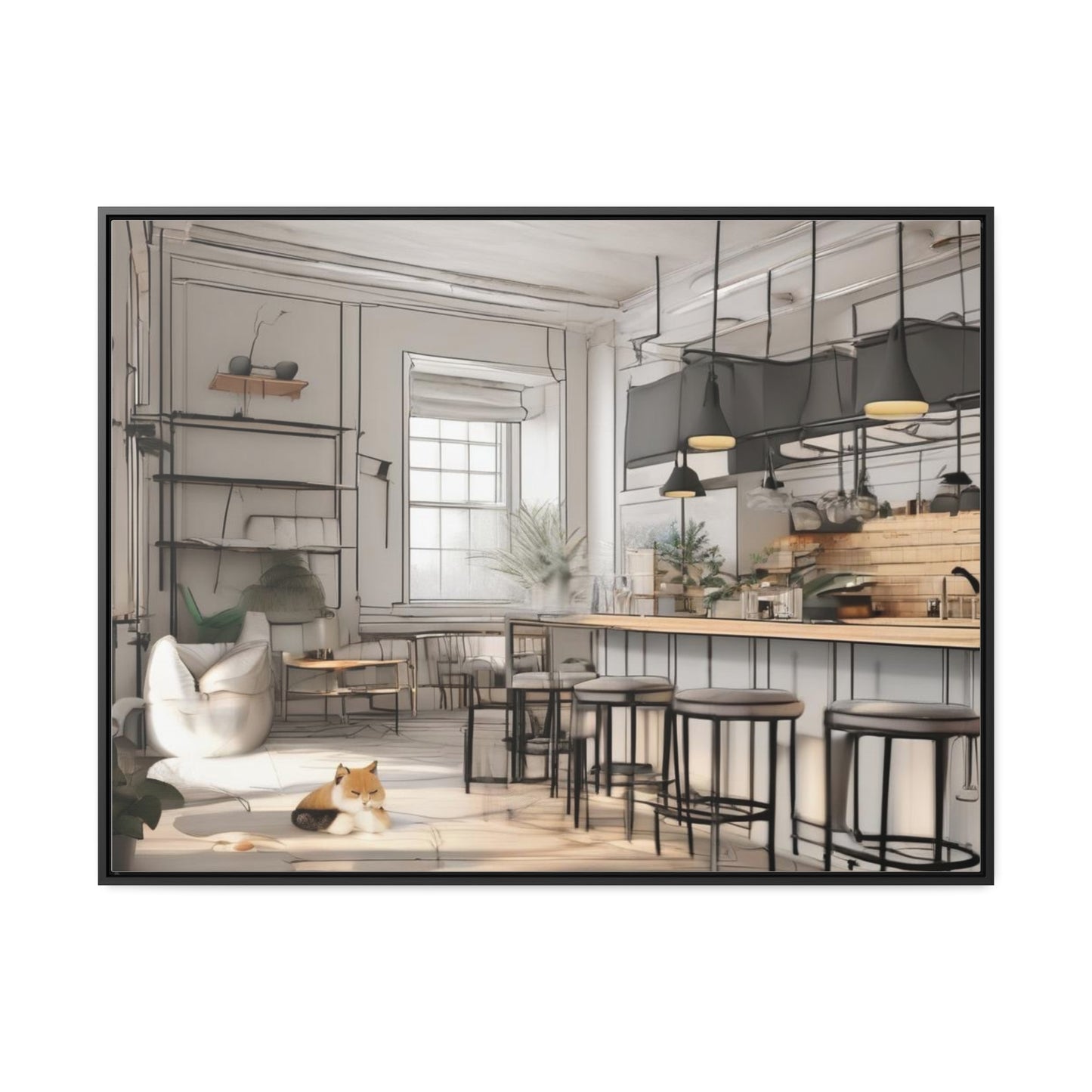 Cat, Kitchen, Gallery Canvas Wraps, Horizontal Frame