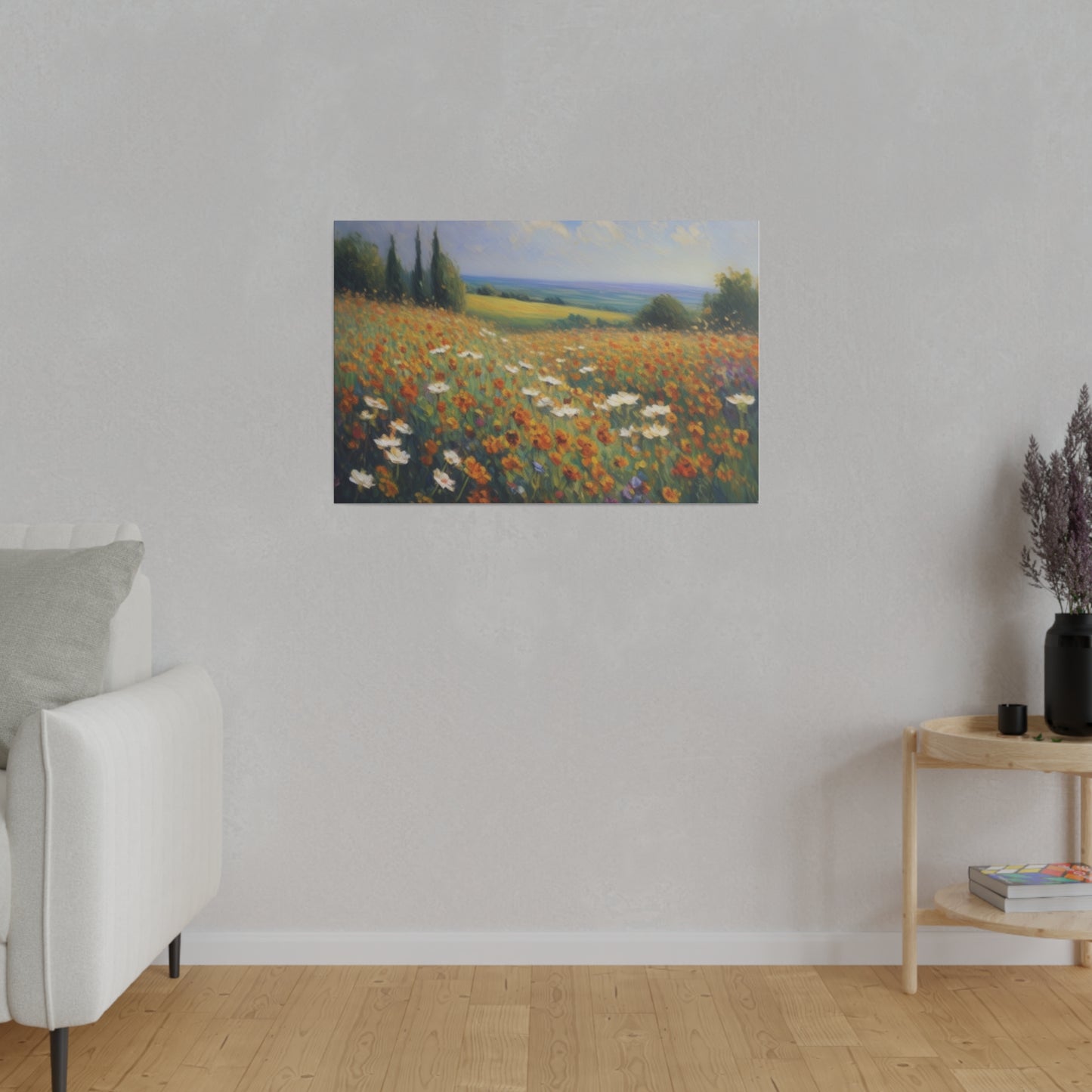 Field of flowers, Matte Canvas, Stretched, 0.75"