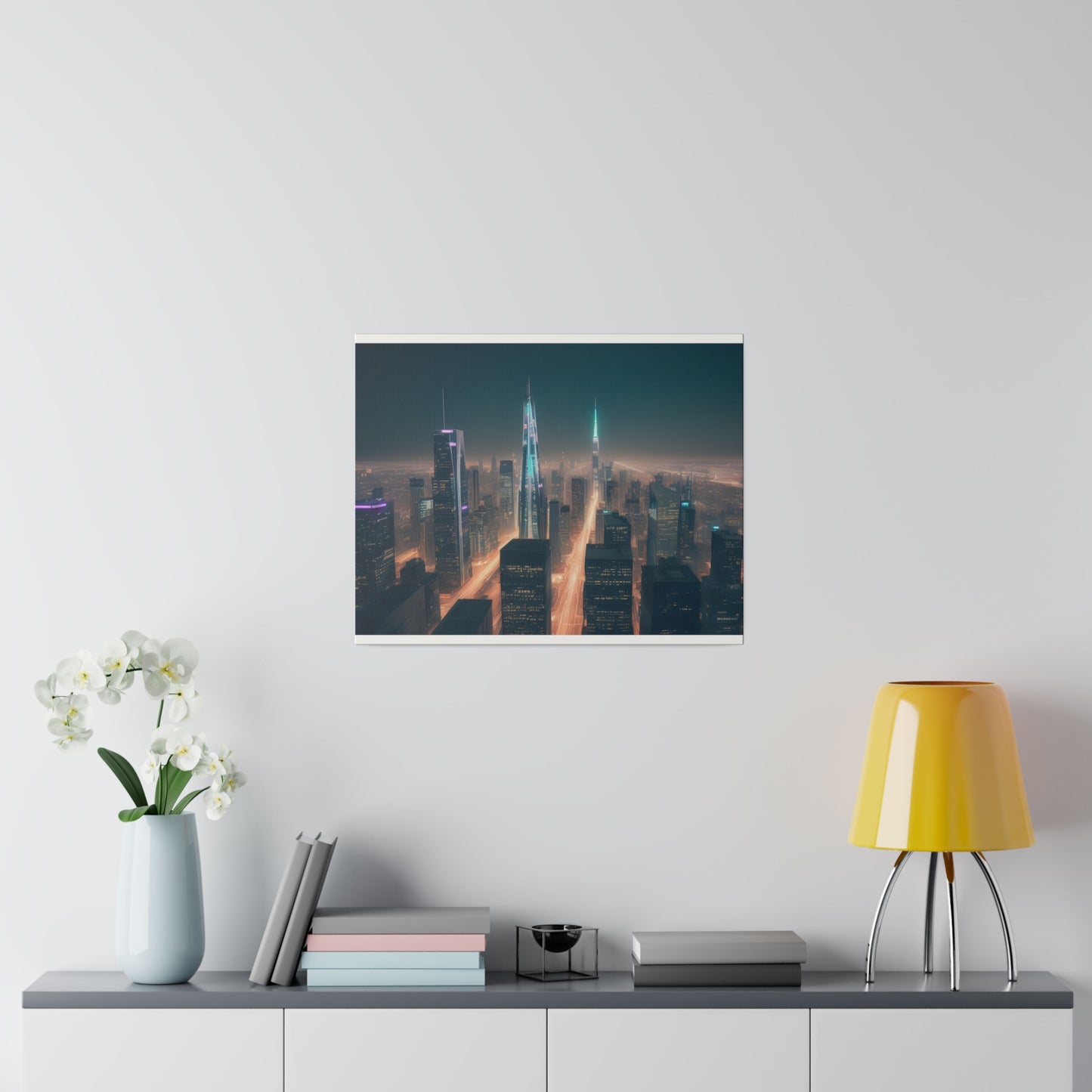 City Lights, Wall Art, Matte Canvas, Stretched, 0.75"