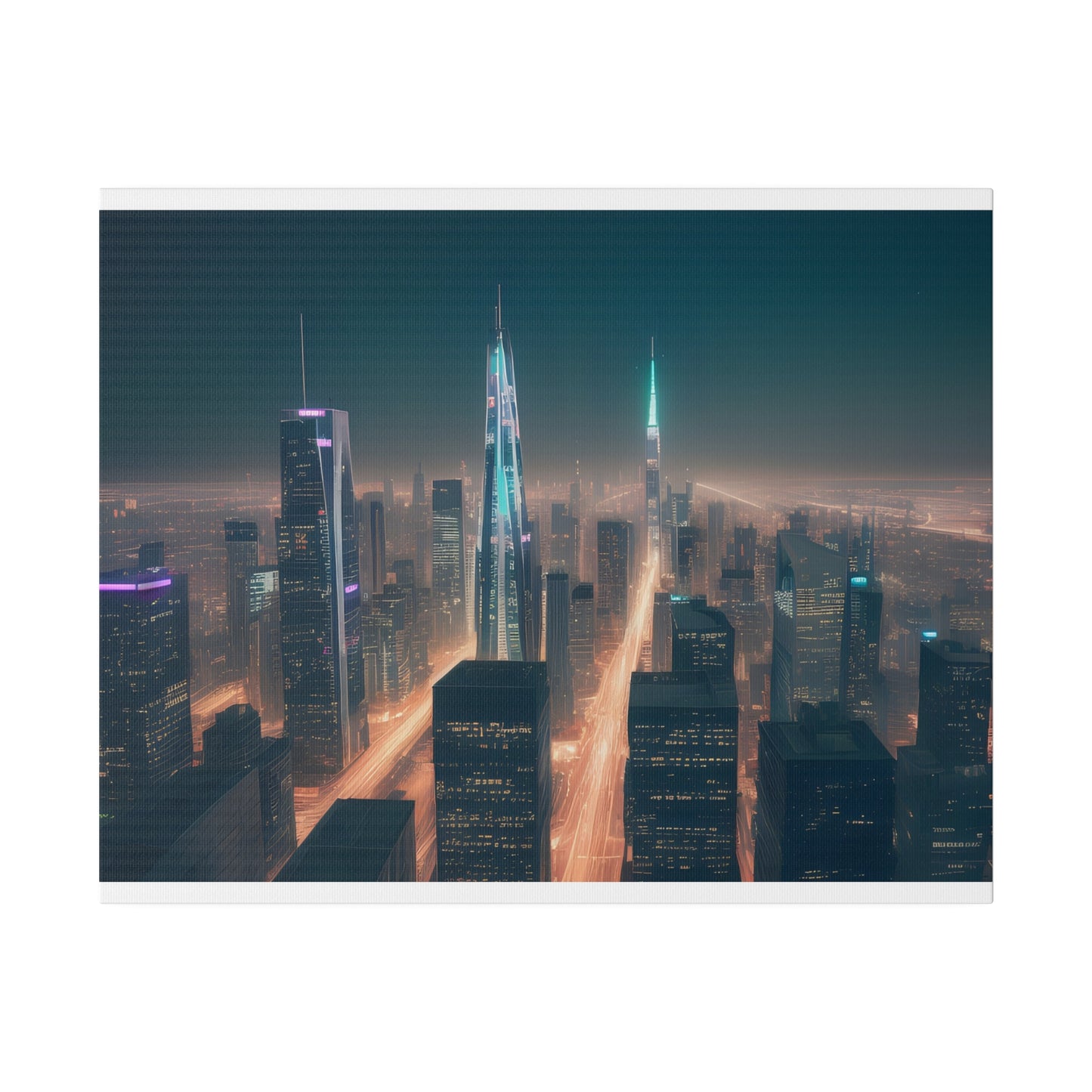 City Lights, Wall Art, Matte Canvas, Stretched, 0.75"