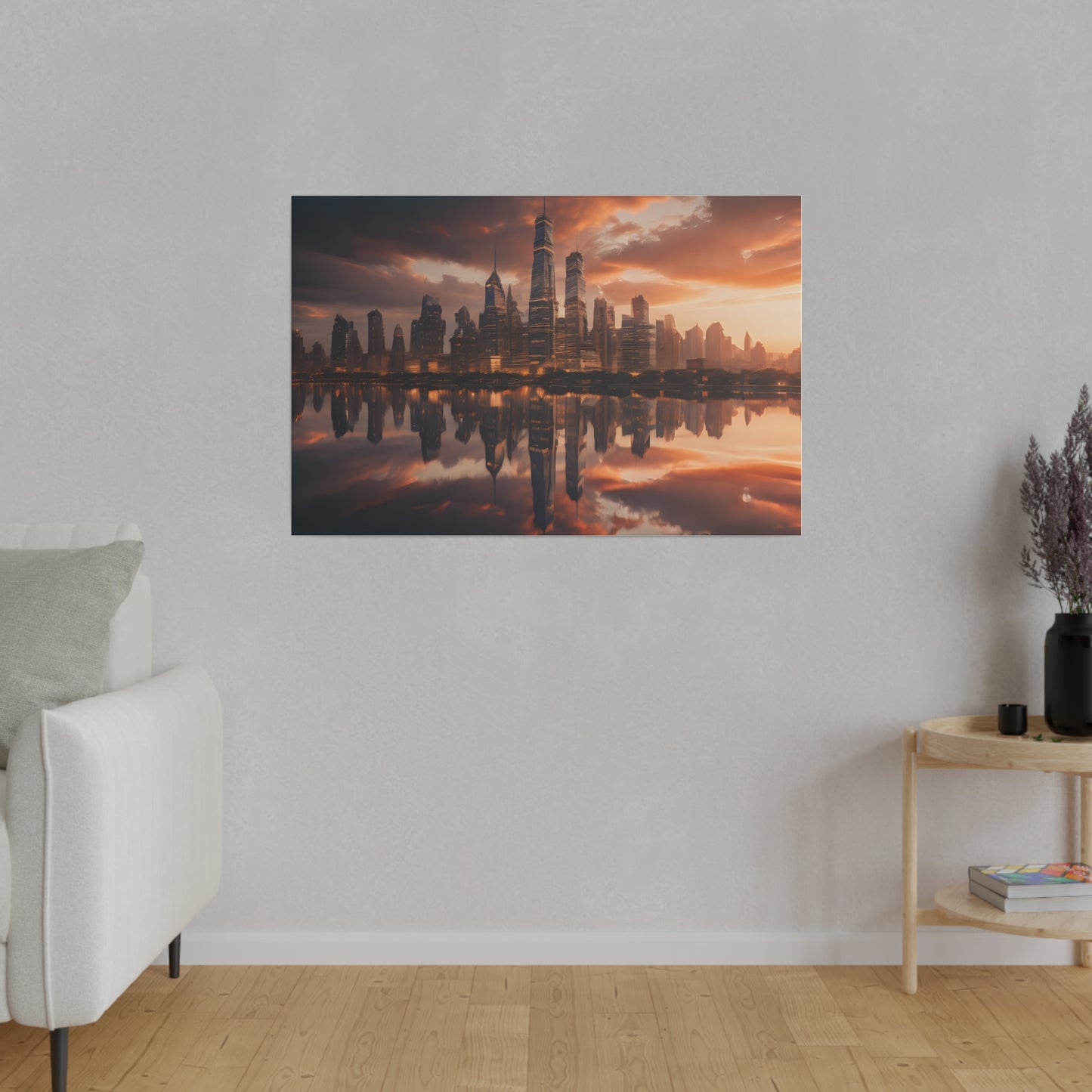 City lights, Wall Art, Matte Canvas, Stretched, 0.75"