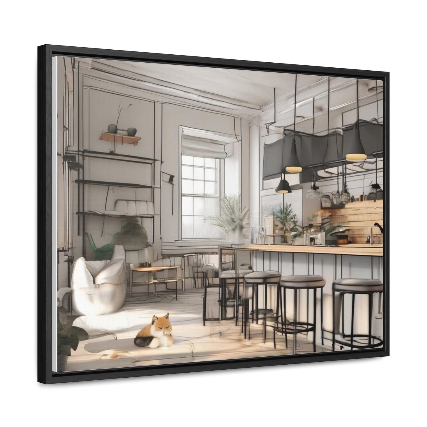 Cat, Kitchen, Gallery Canvas Wraps, Horizontal Frame