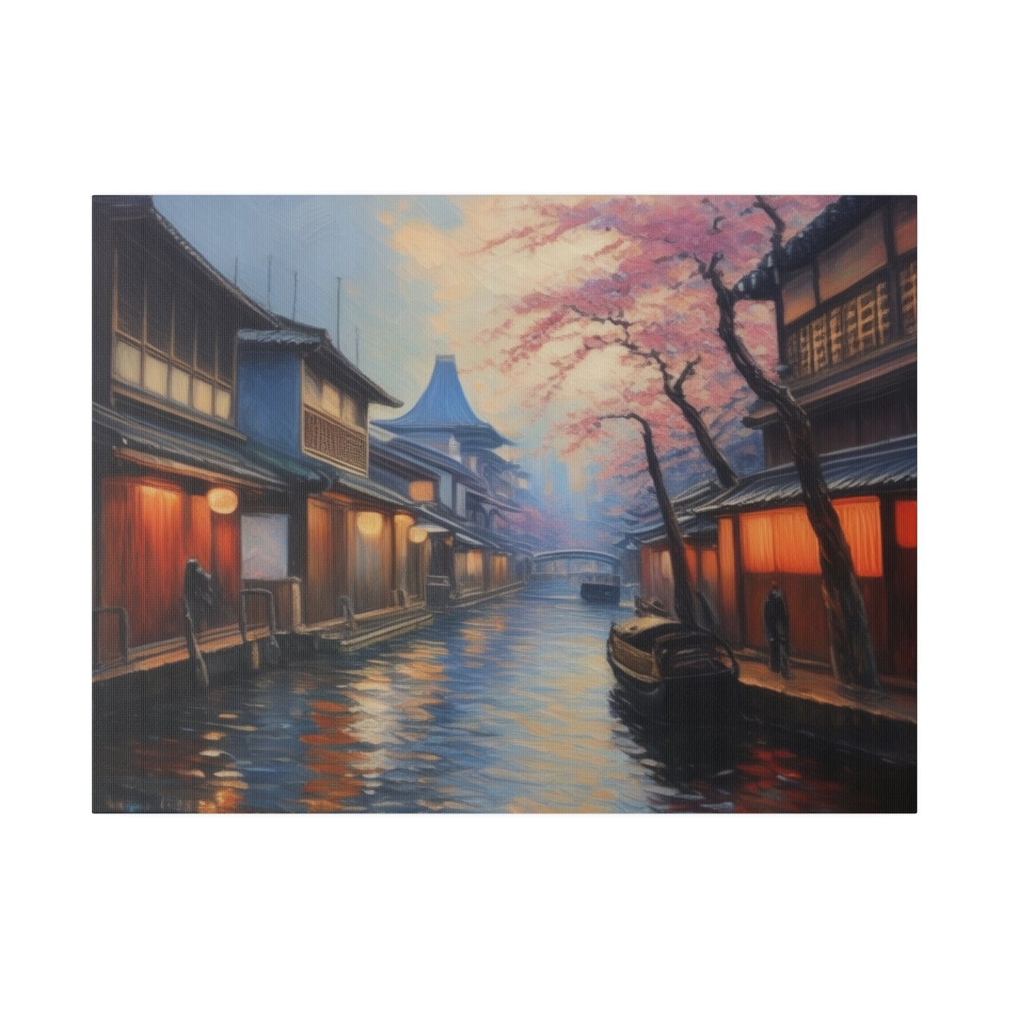 Japanese Canal, Wall Art, Matte Canvas, Stretched, 0.75"