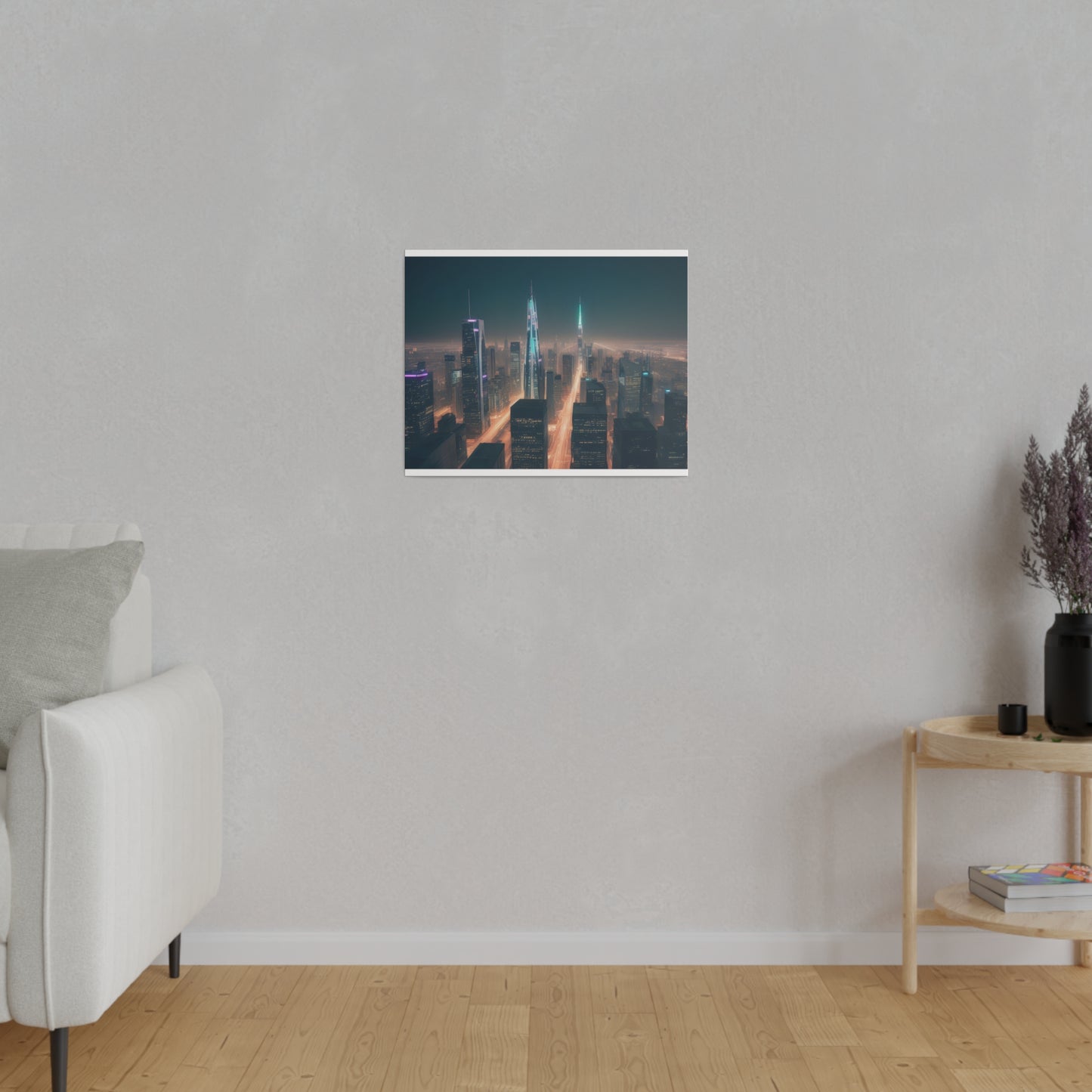 City Lights, Wall Art, Matte Canvas, Stretched, 0.75"