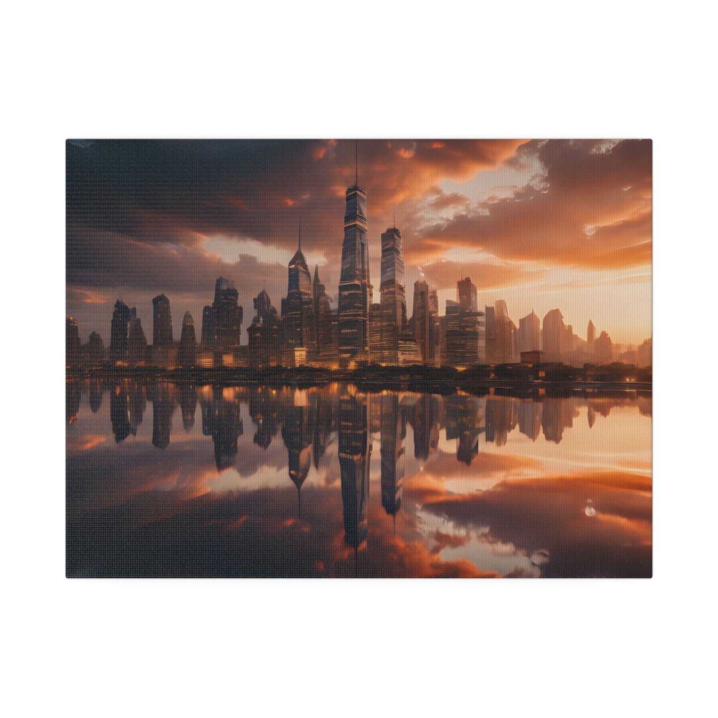 City lights, Wall Art, Matte Canvas, Stretched, 0.75"