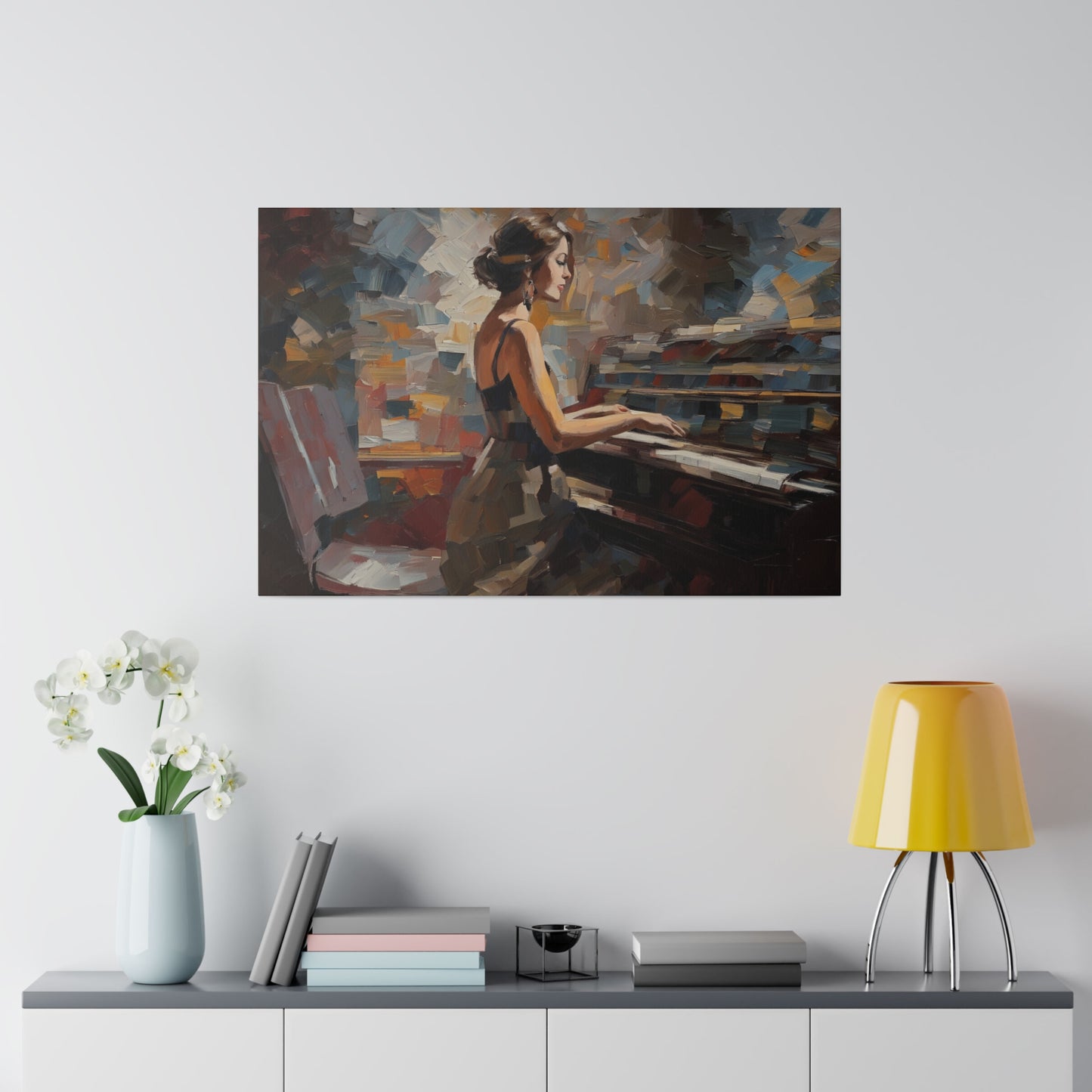 Piano, Wall Art, Matte Canvas, Stretched, 0.75"