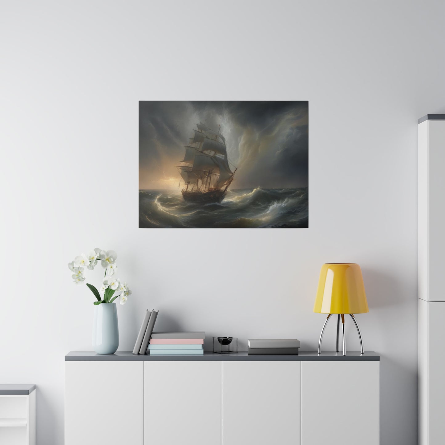 Sailing the Storm, Wall Art, Matte Canvas, Stretched, 0.75"