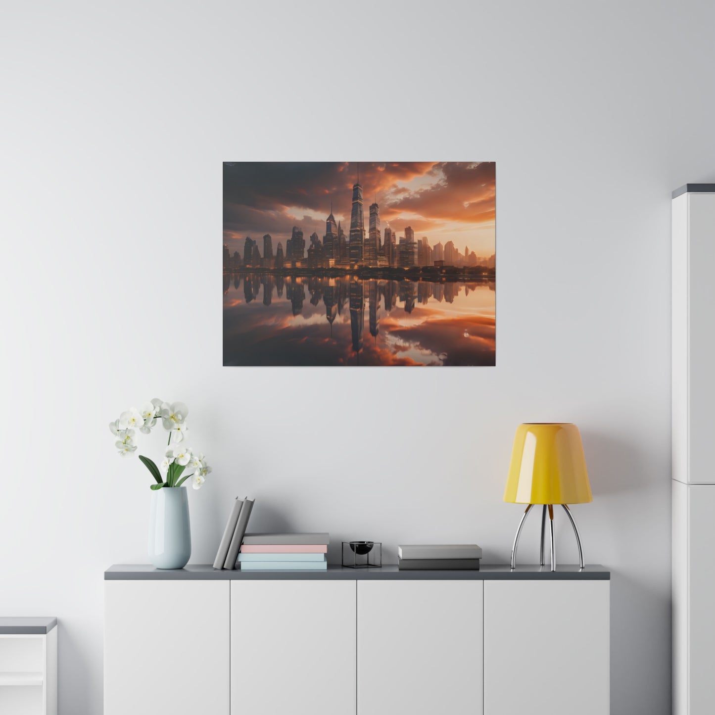 City lights, Wall Art, Matte Canvas, Stretched, 0.75"