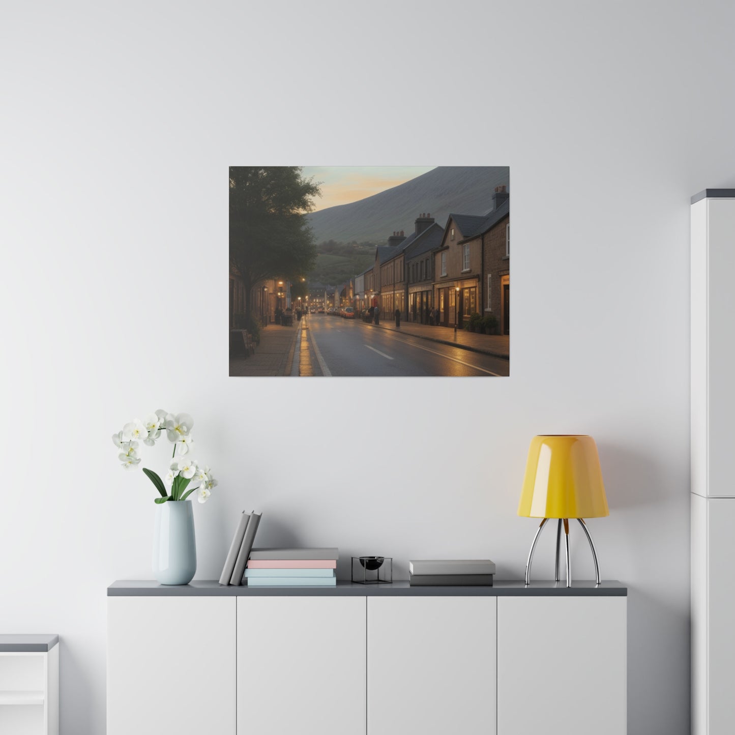 Town, Wall Art, Matte Canvas, Stretched, 0.75"