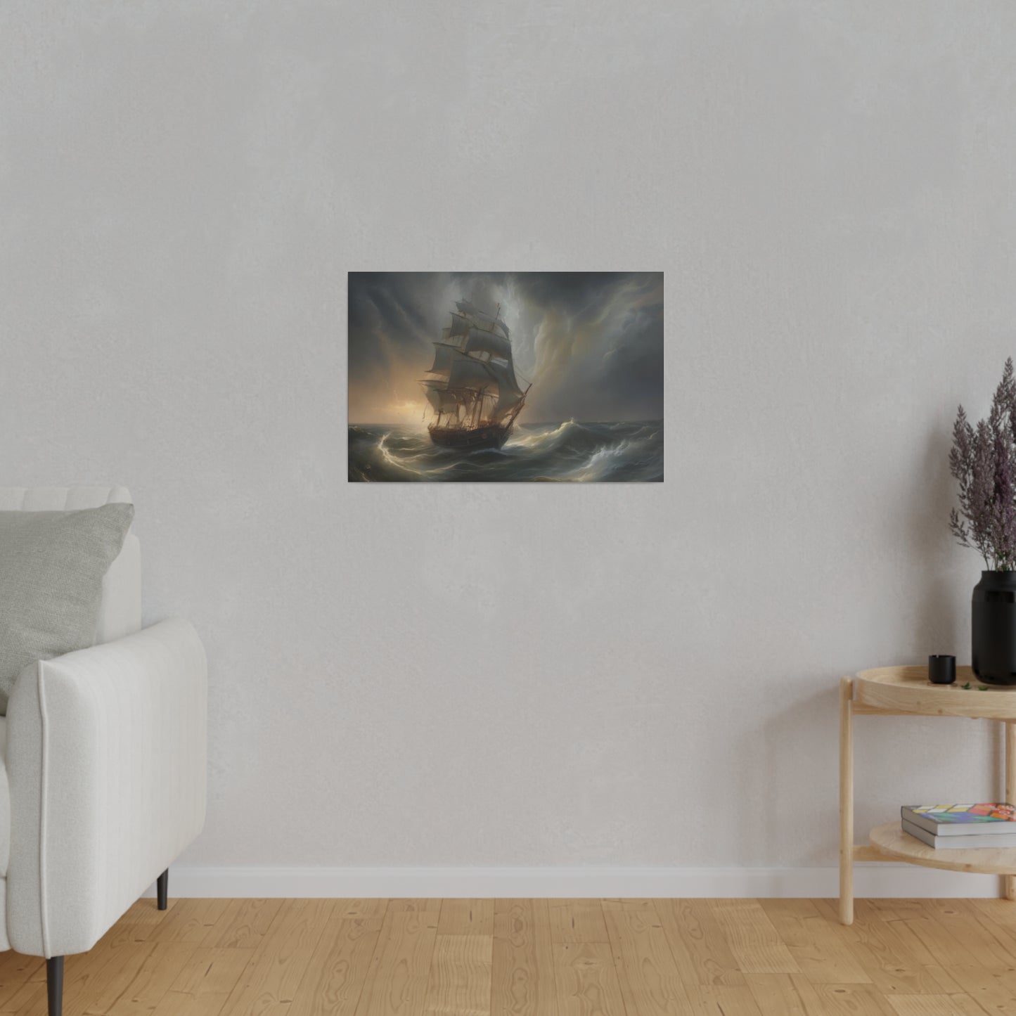 Sailing the Storm, Wall Art, Matte Canvas, Stretched, 0.75"