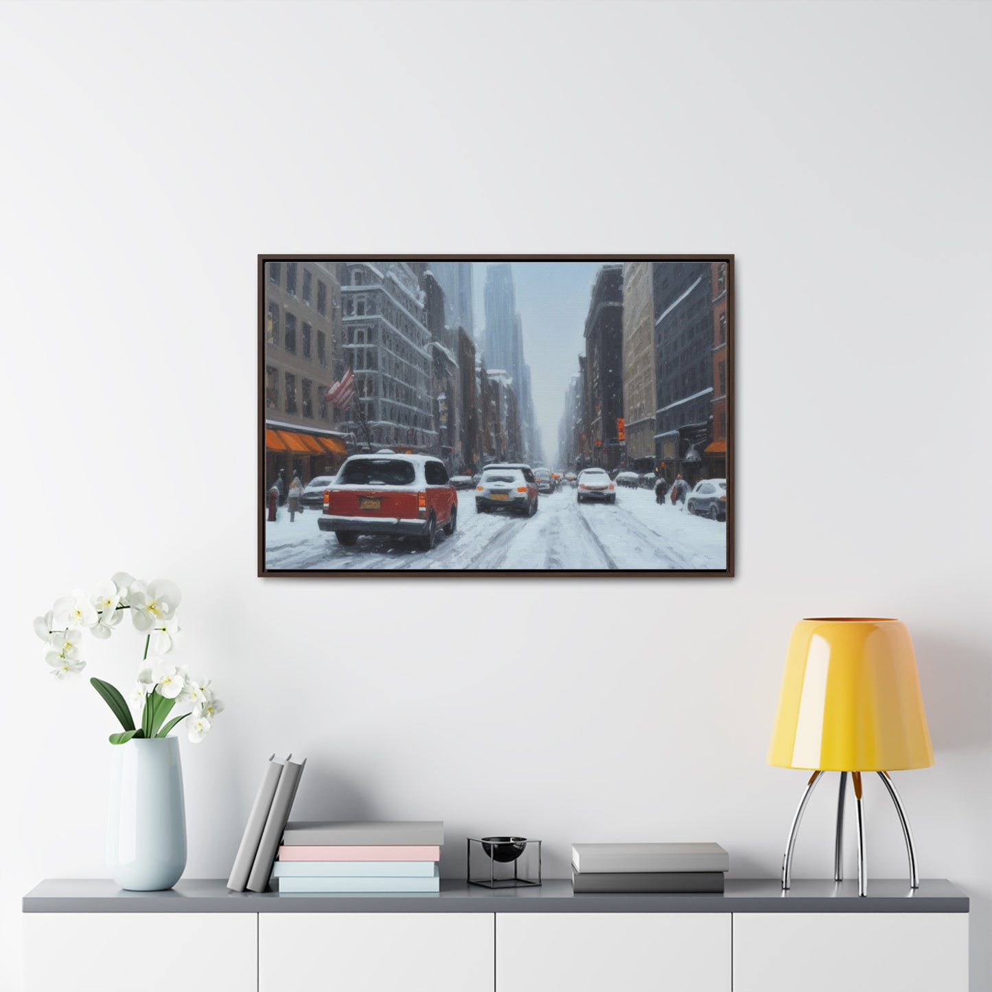 Snowy City, Wall Art, Gallery Canvas Wraps, Horizontal Frame