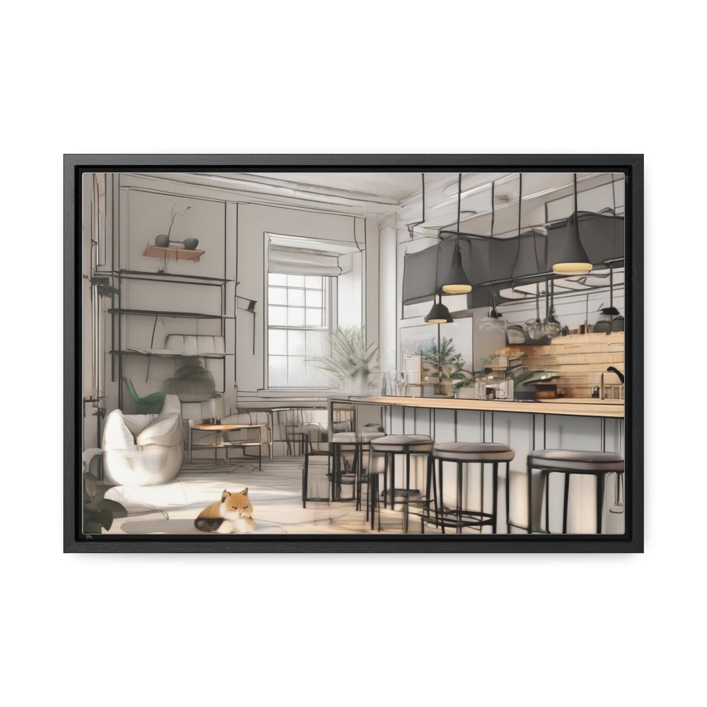 Cat, Kitchen, Gallery Canvas Wraps, Horizontal Frame