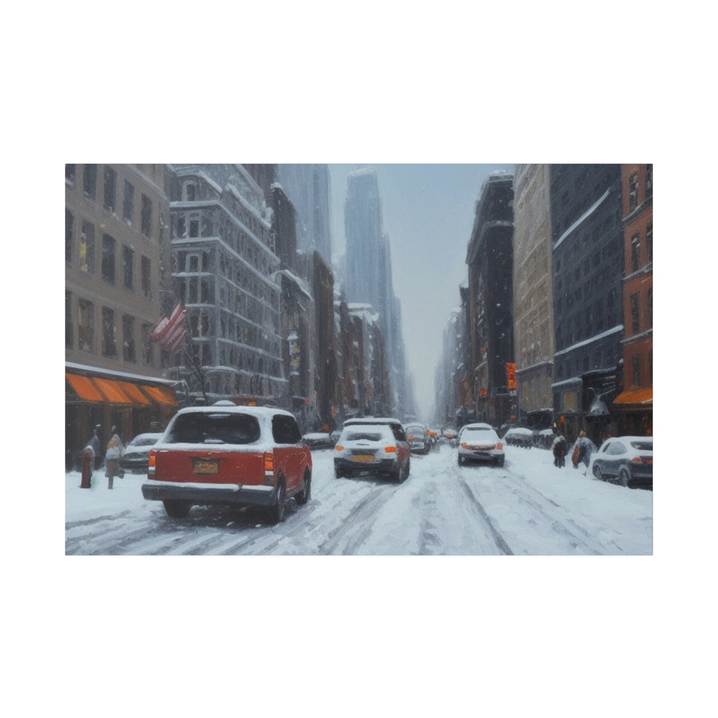 Snowy City, Wall Art, Matte Canvas, Stretched, 0.75"