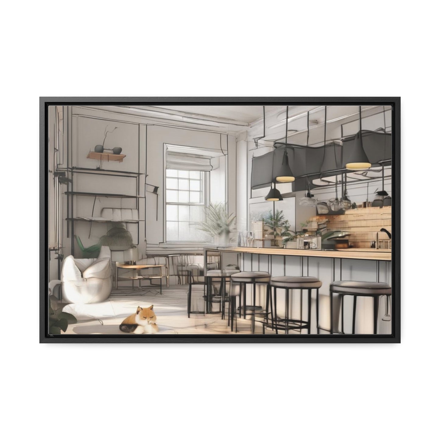 Cat, Kitchen, Gallery Canvas Wraps, Horizontal Frame