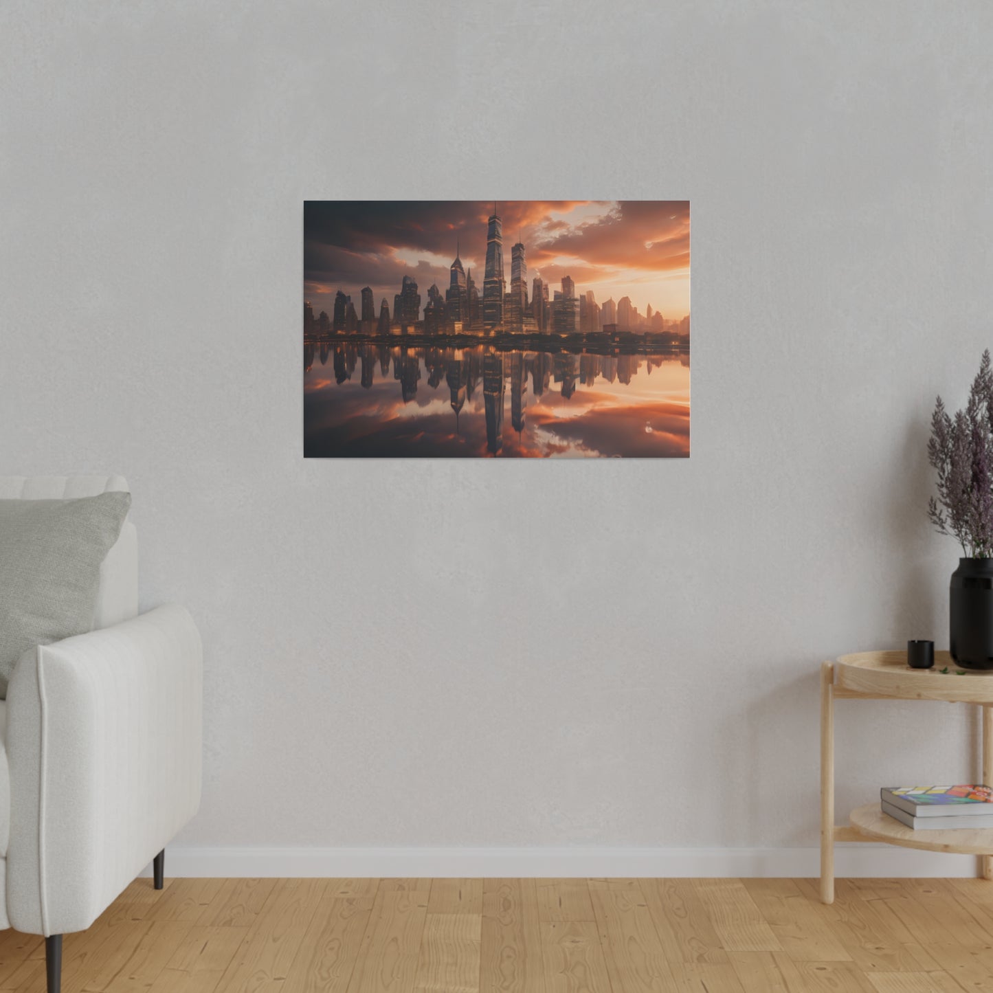 City lights, Wall Art, Matte Canvas, Stretched, 0.75"