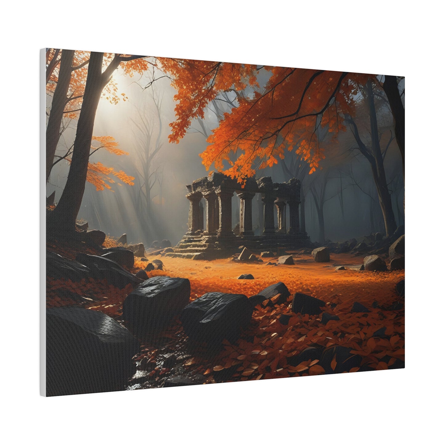 Ruins in the Woods, Wall Art, Matte Canvas, Stretched, 0.75"