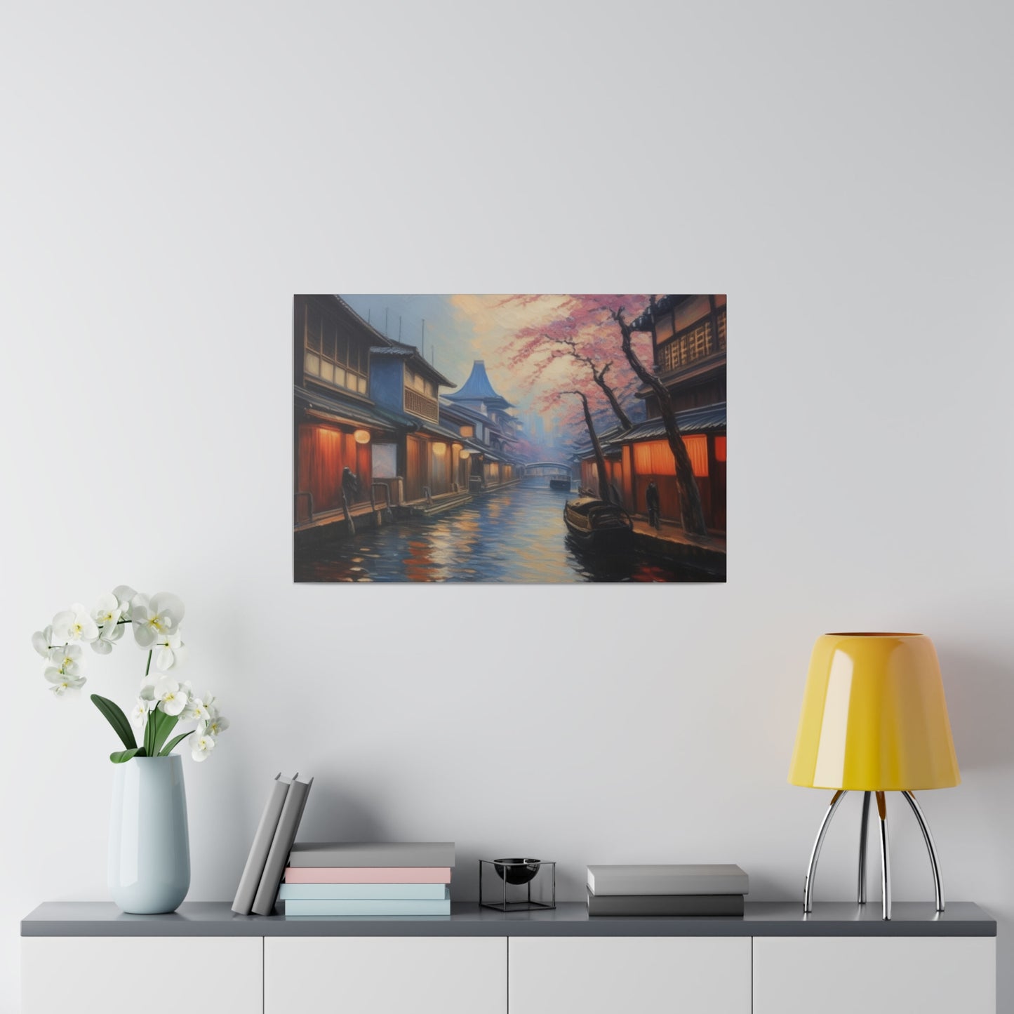 Japanese Canal, Wall Art, Matte Canvas, Stretched, 0.75"