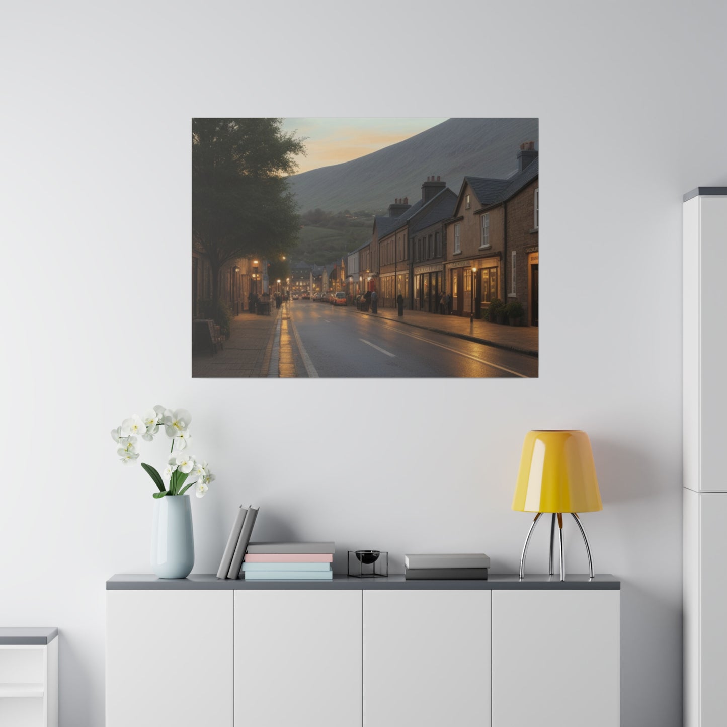 Town, Wall Art, Matte Canvas, Stretched, 0.75"