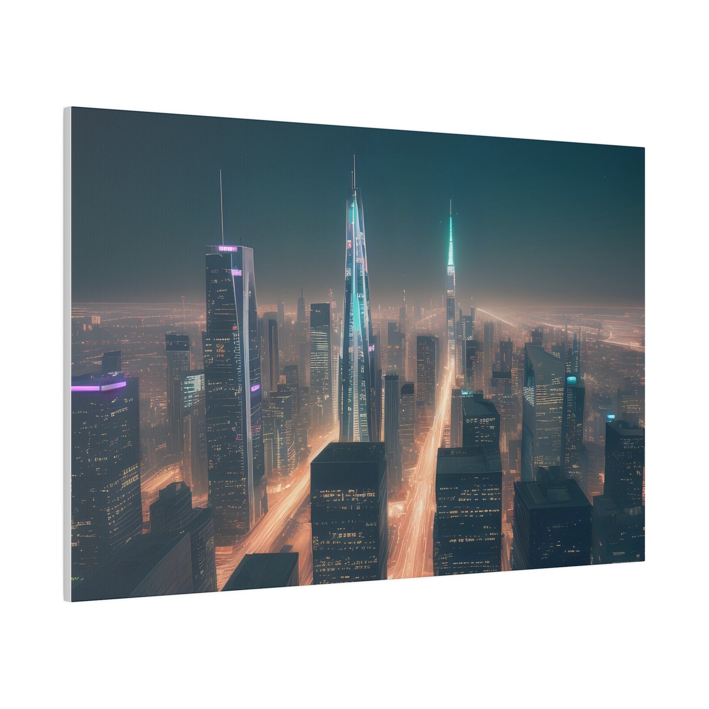 City Lights, Wall Art, Matte Canvas, Stretched, 0.75"