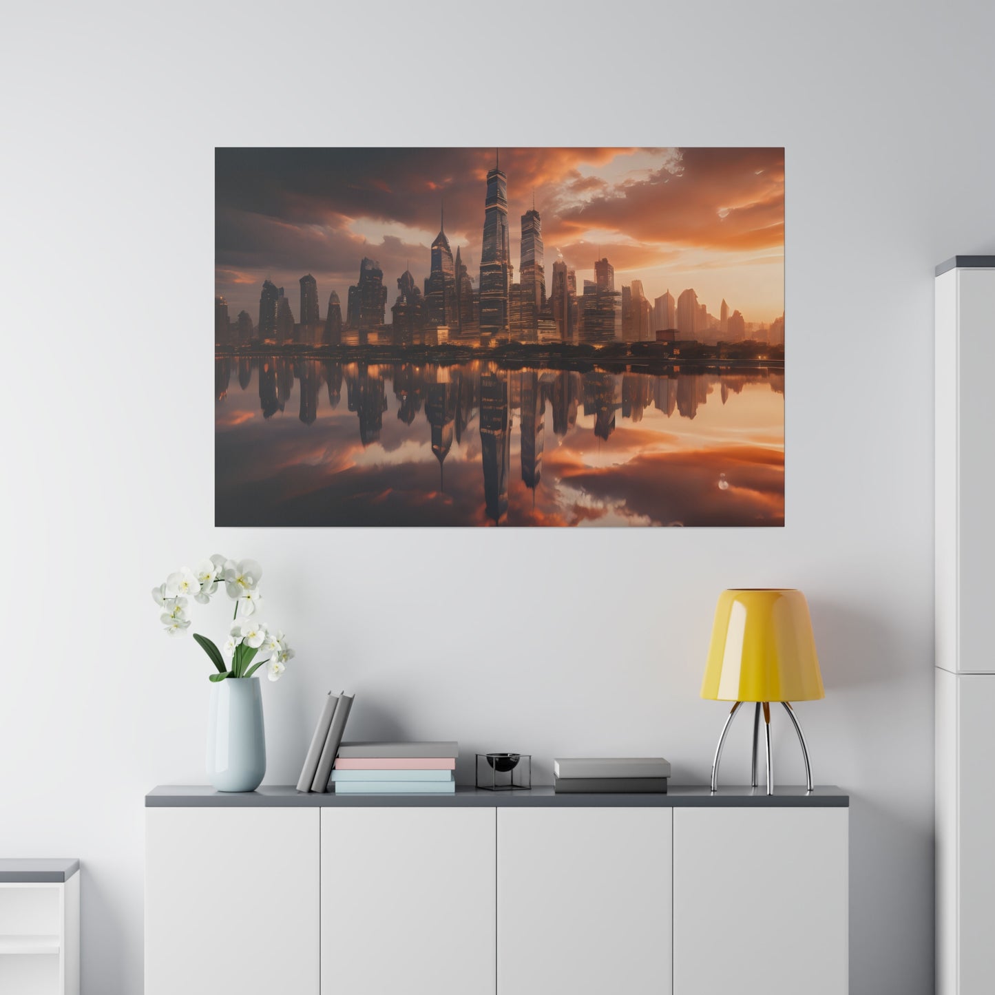 City lights, Wall Art, Matte Canvas, Stretched, 0.75"