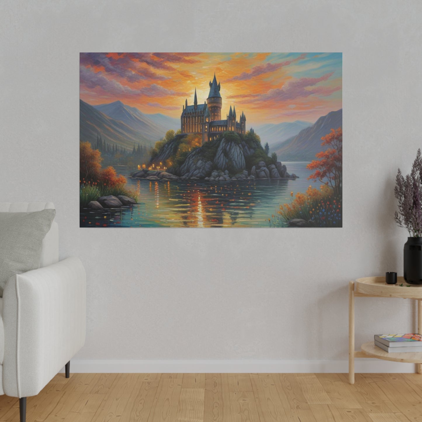 Hogwarts Like Castle, Wall Art, Matte Canvas, Stretched, 0.75"