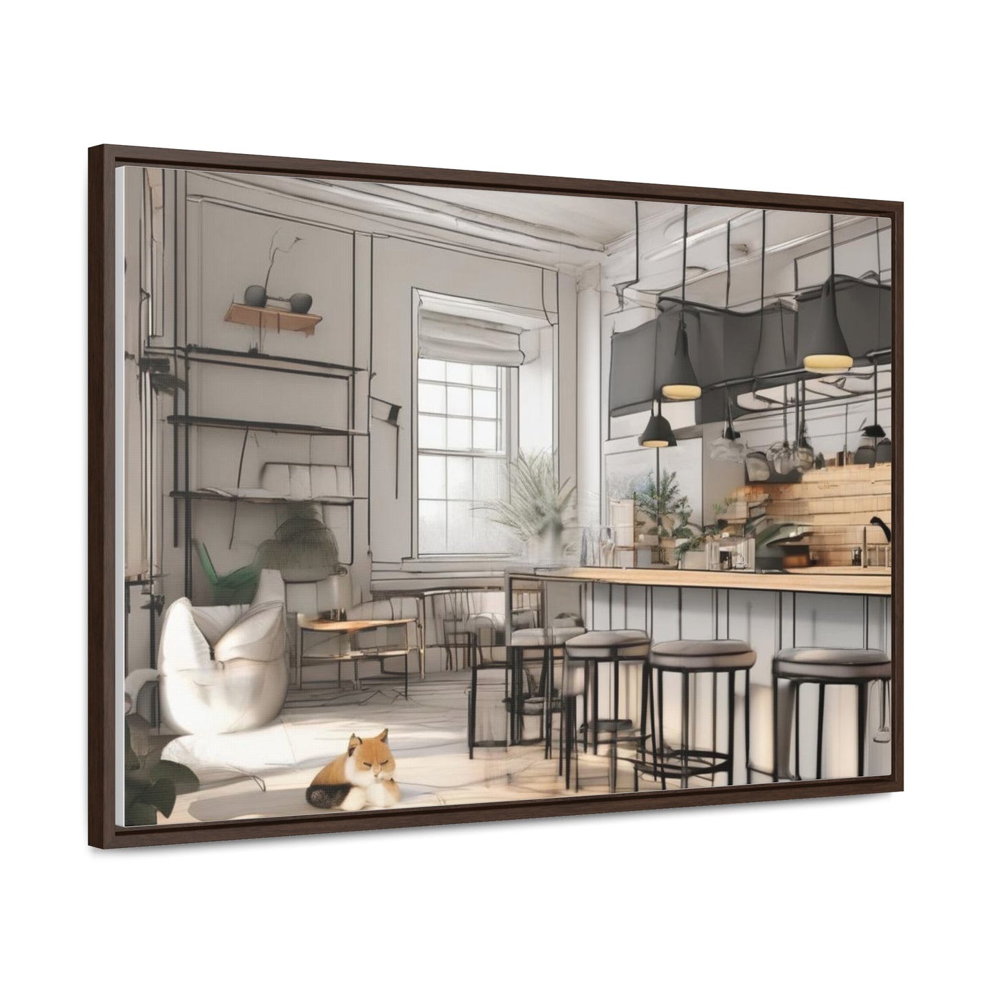 Cat, Kitchen, Gallery Canvas Wraps, Horizontal Frame