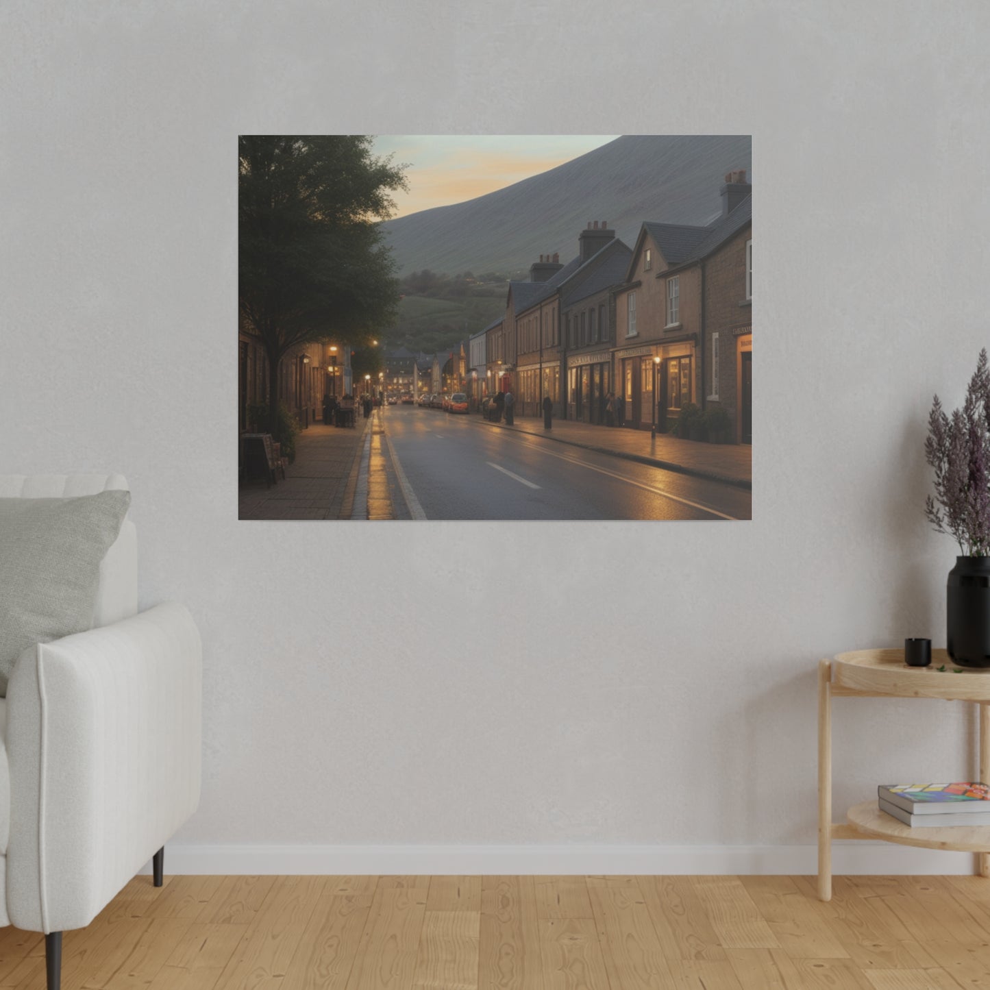 Town, Wall Art, Matte Canvas, Stretched, 0.75"