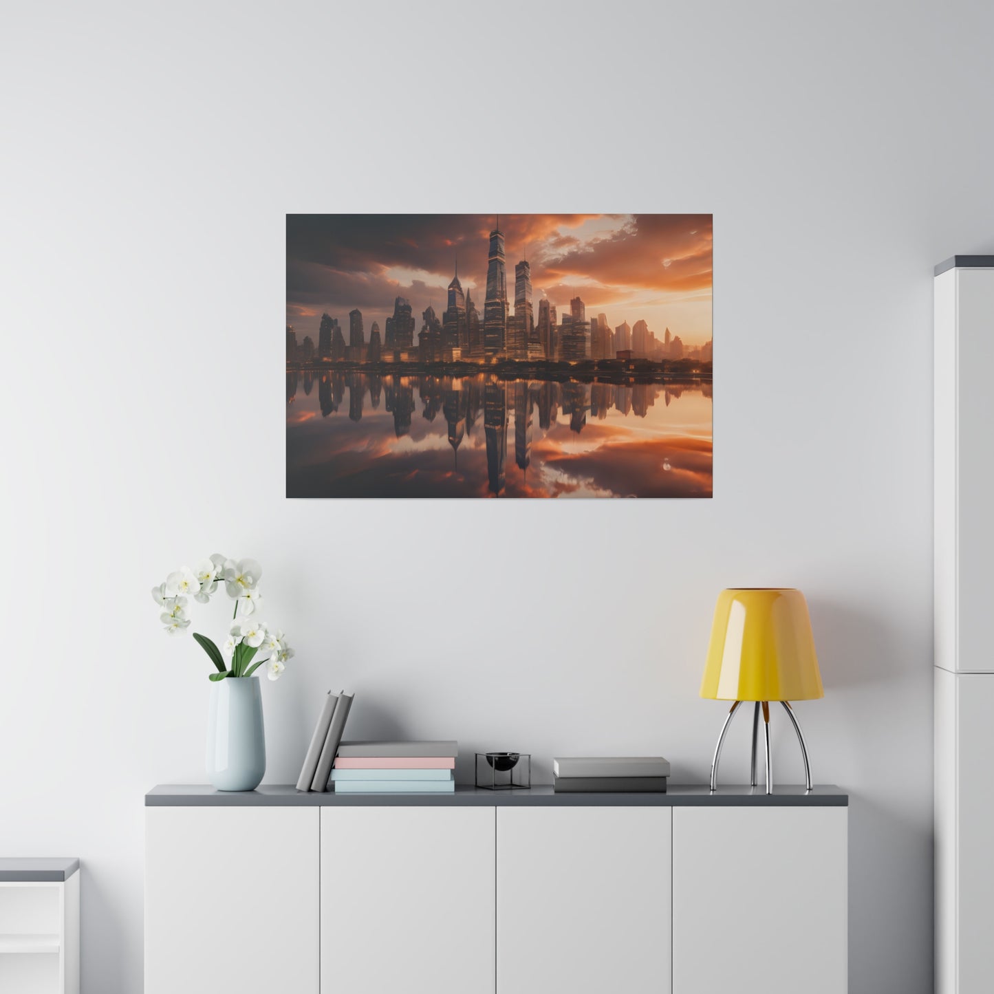 City lights, Wall Art, Matte Canvas, Stretched, 0.75"