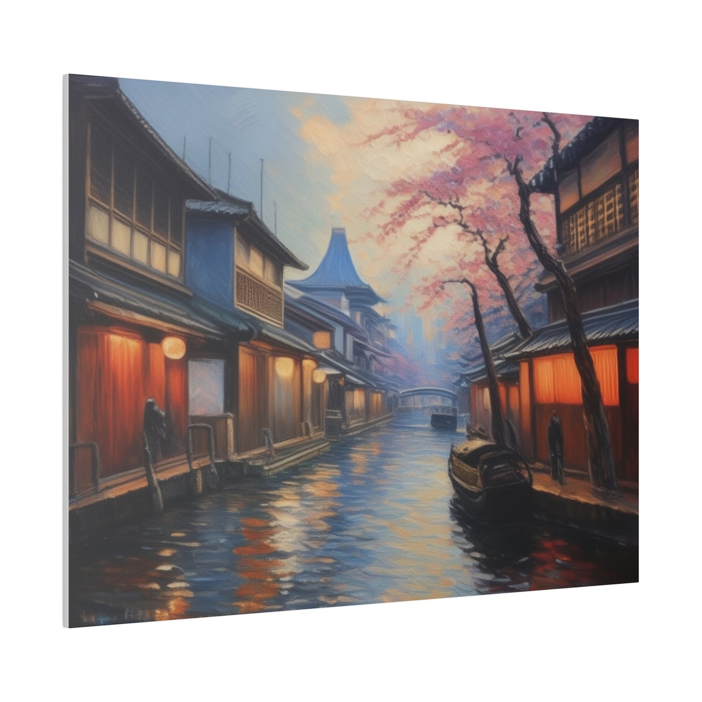 Japanese Canal, Wall Art, Matte Canvas, Stretched, 0.75"