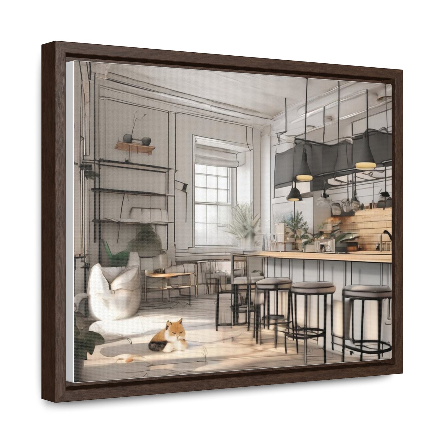 Cat, Kitchen, Gallery Canvas Wraps, Horizontal Frame