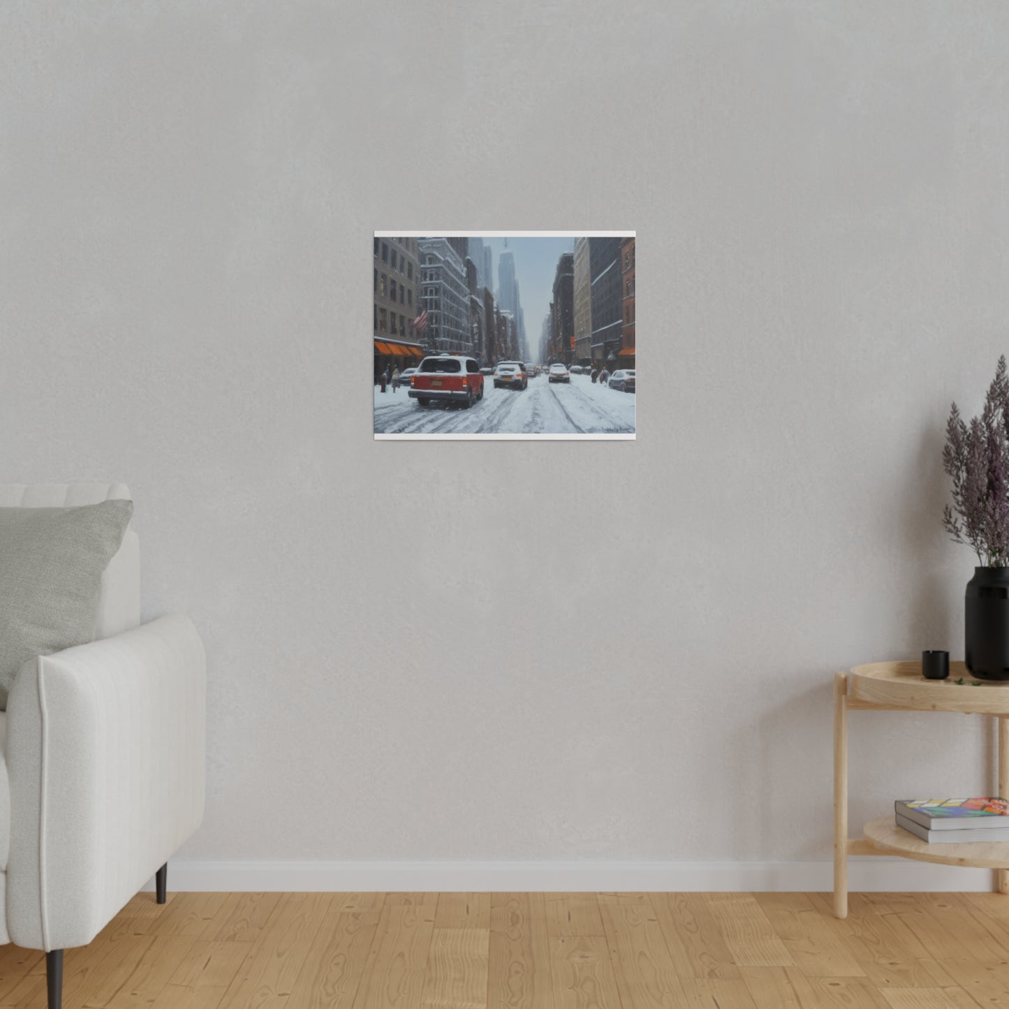 Snowy City, Wall Art, Matte Canvas, Stretched, 0.75"