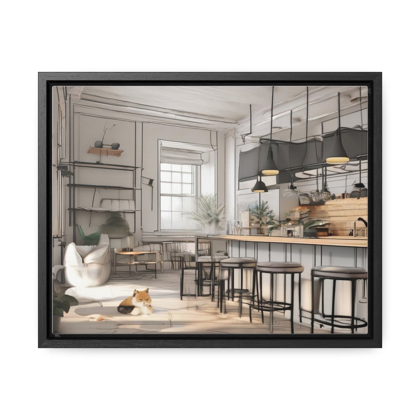 Cat, Kitchen, Gallery Canvas Wraps, Horizontal Frame