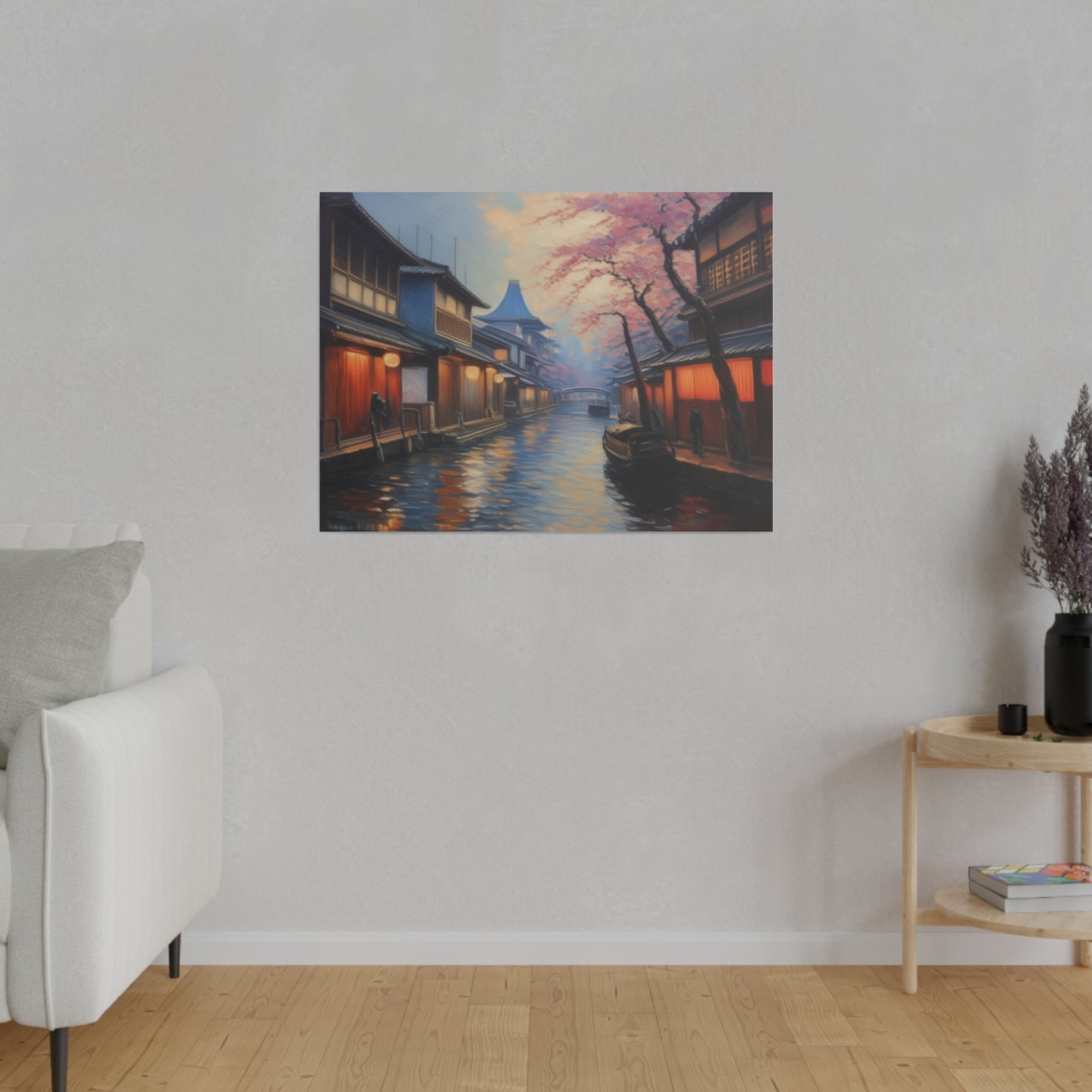 Japanese Canal, Wall Art, Matte Canvas, Stretched, 0.75"